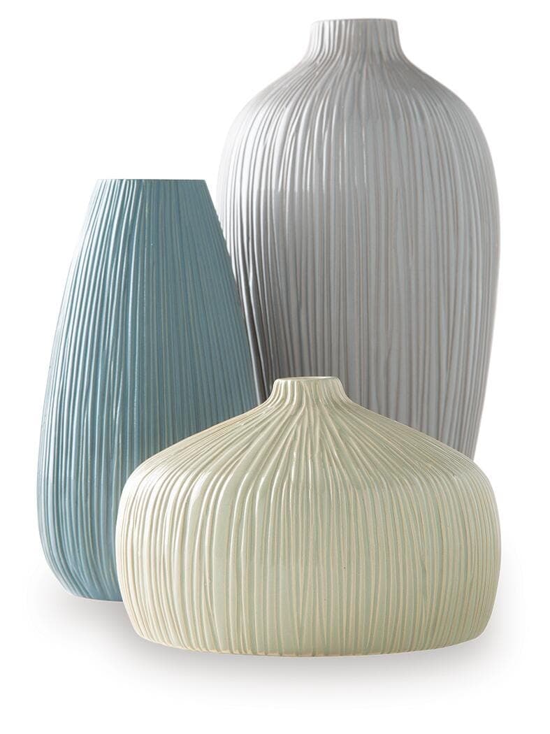 Eiderman Vase (Set of 3) — Gray/Blue/Green — view 3