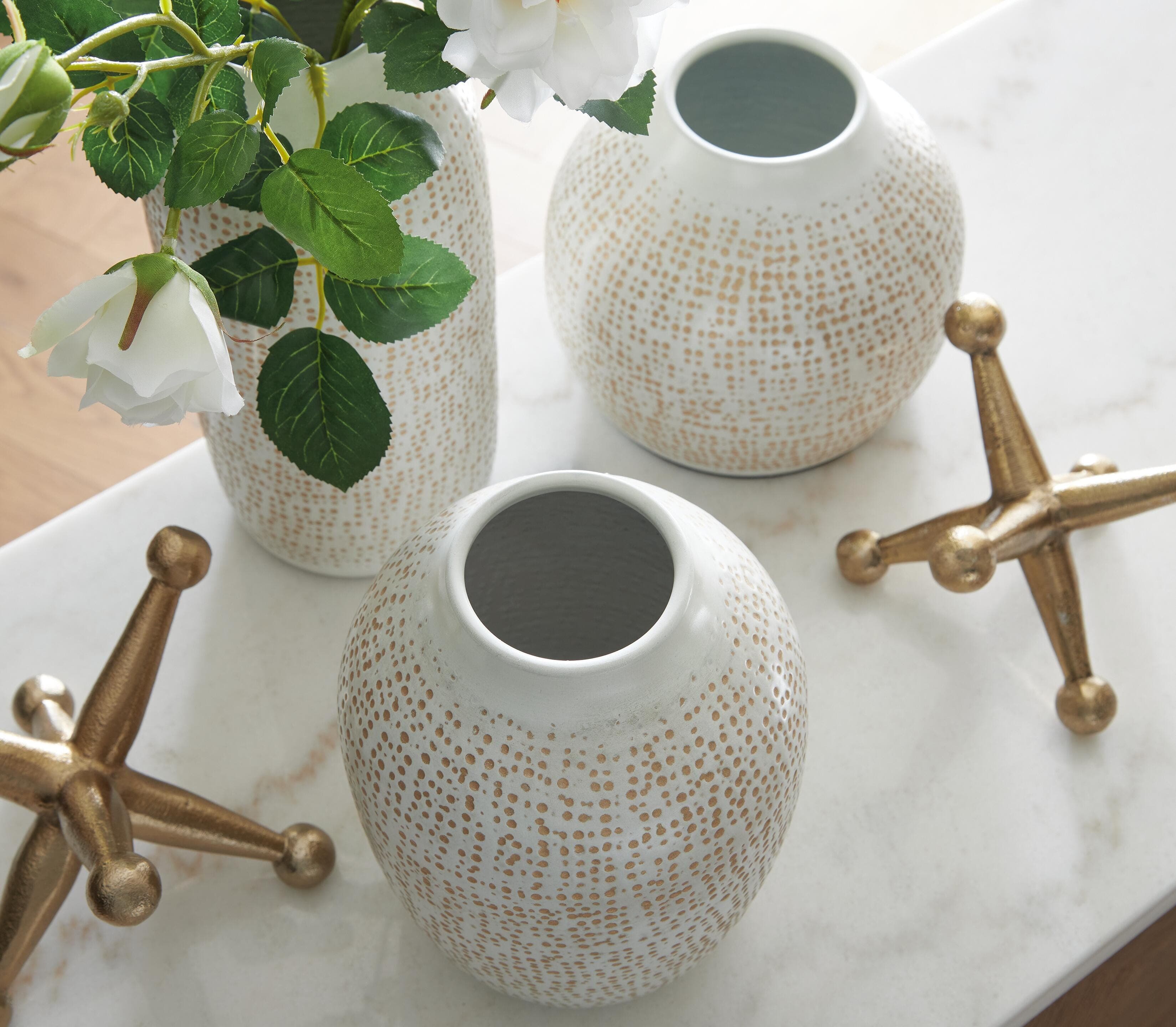 Vinburn Accessory Set (Set of 5) — White/Gold Finish — view 3