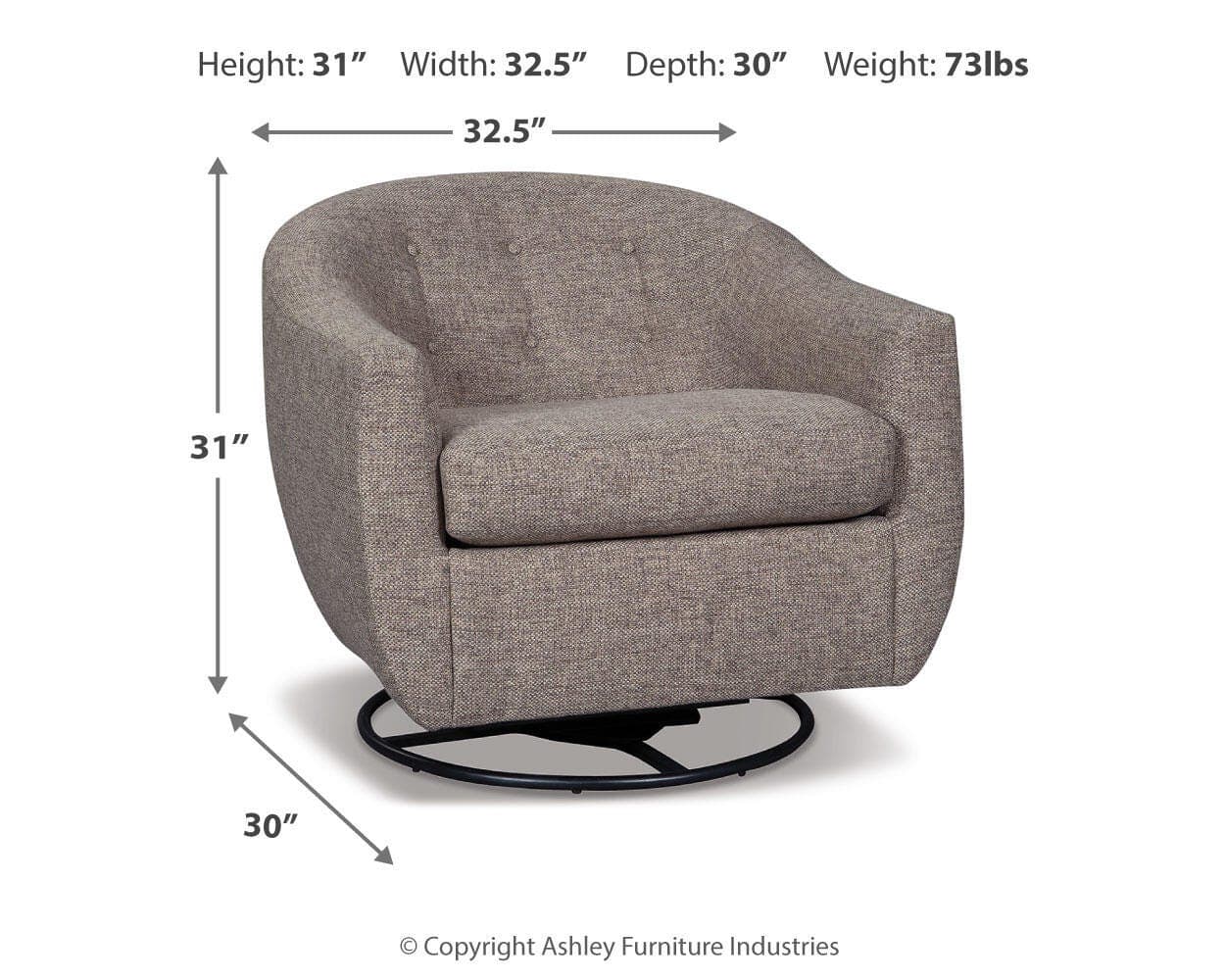 Upshur Accent Chair — Brown/Beige — view 4