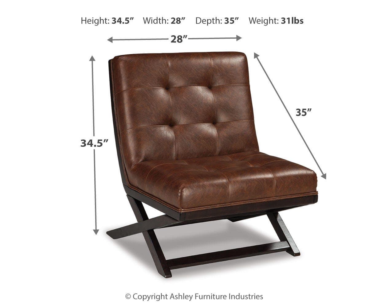 Sidewinder Accent Chair — Brown/Beige — view 4
