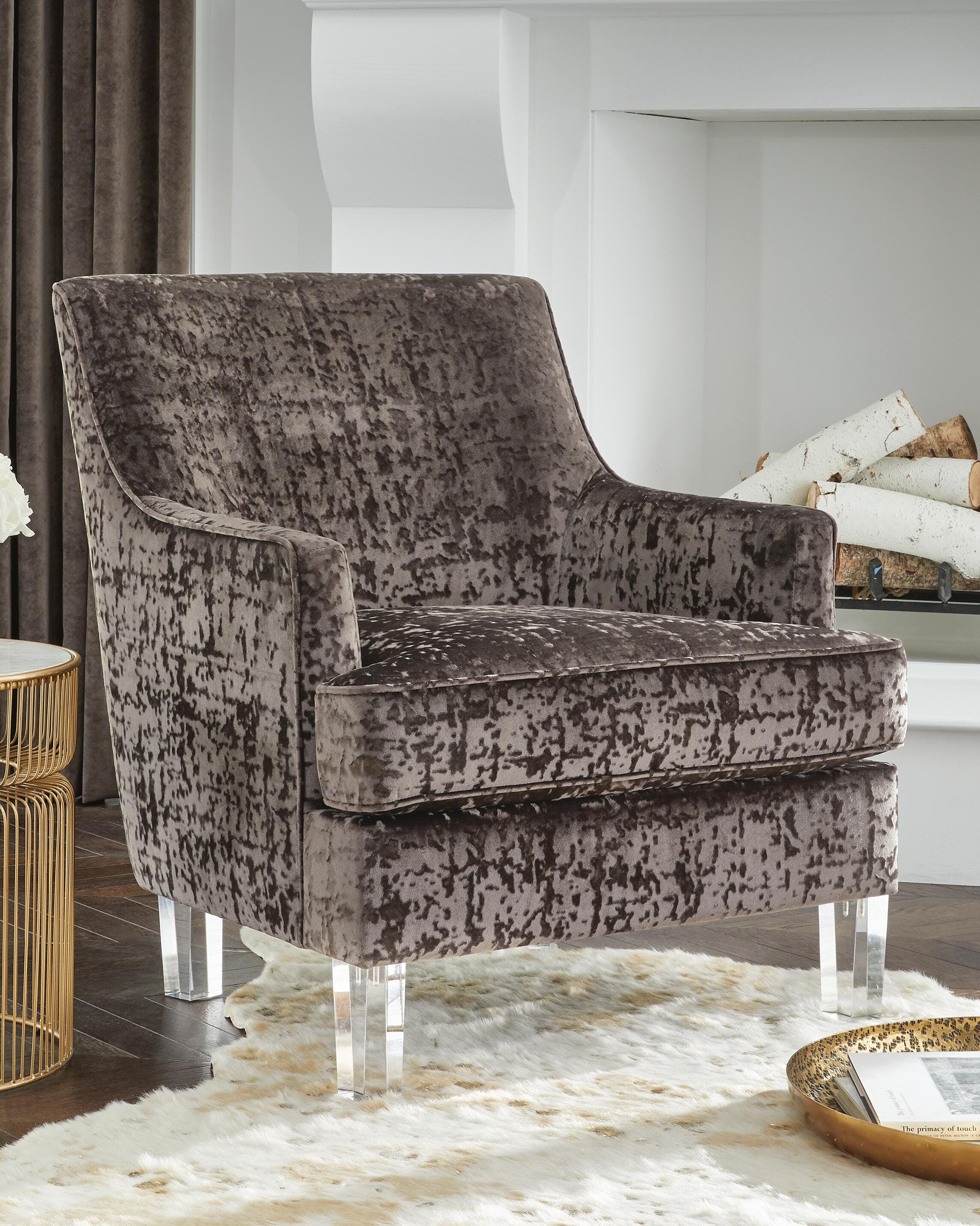 Gloriann Accent Chair — Transparent & Black/Gray — view 2