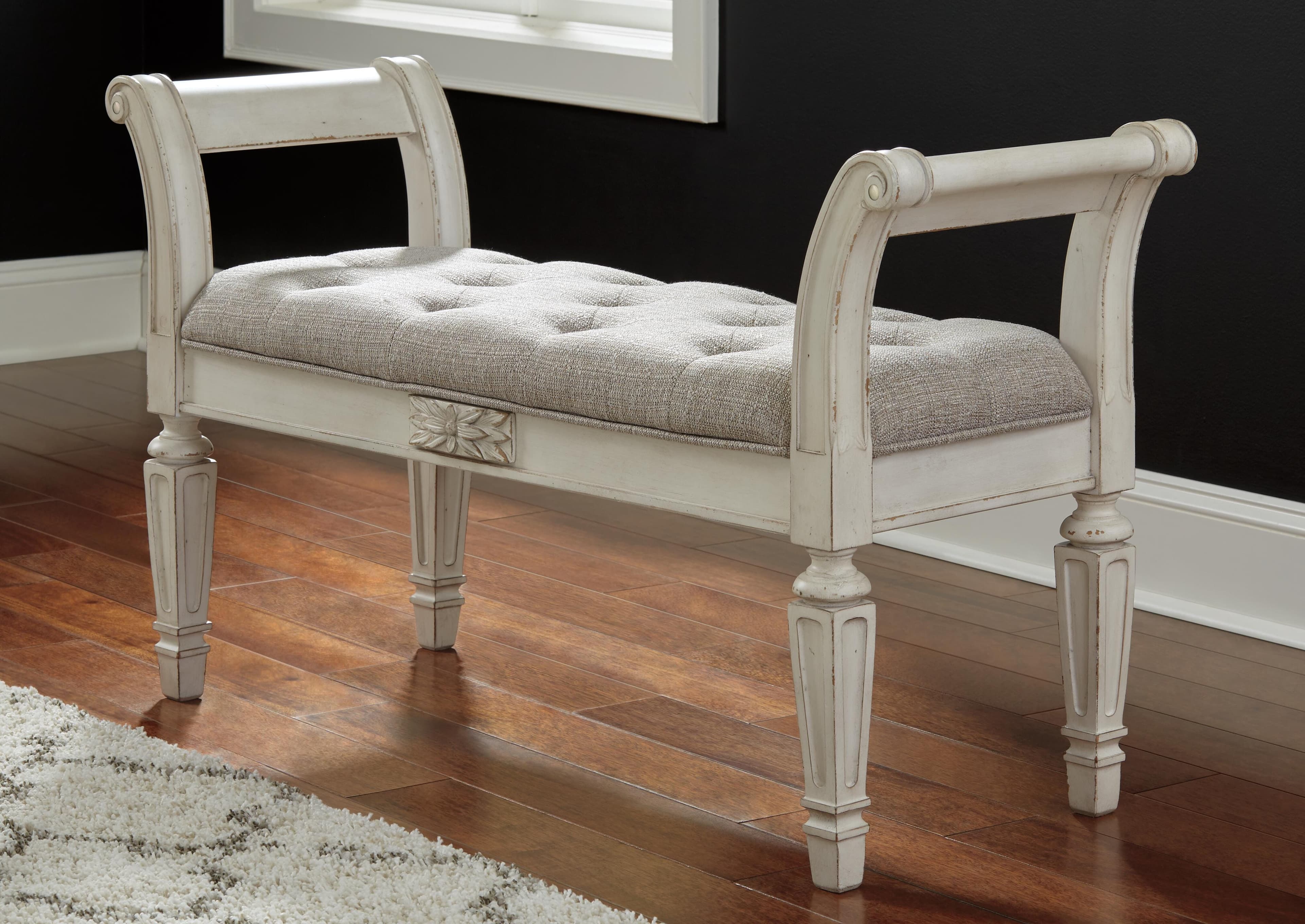 Realyn Accent Bench — White — view 2