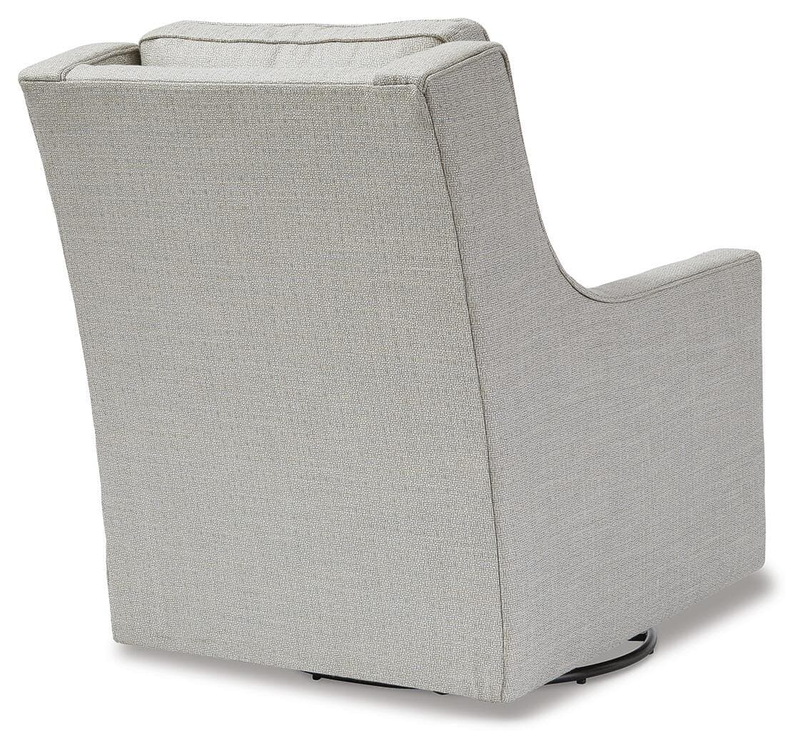 Kambria Swivel Glider Accent Chair — Blue & Brown/Beige — view 5