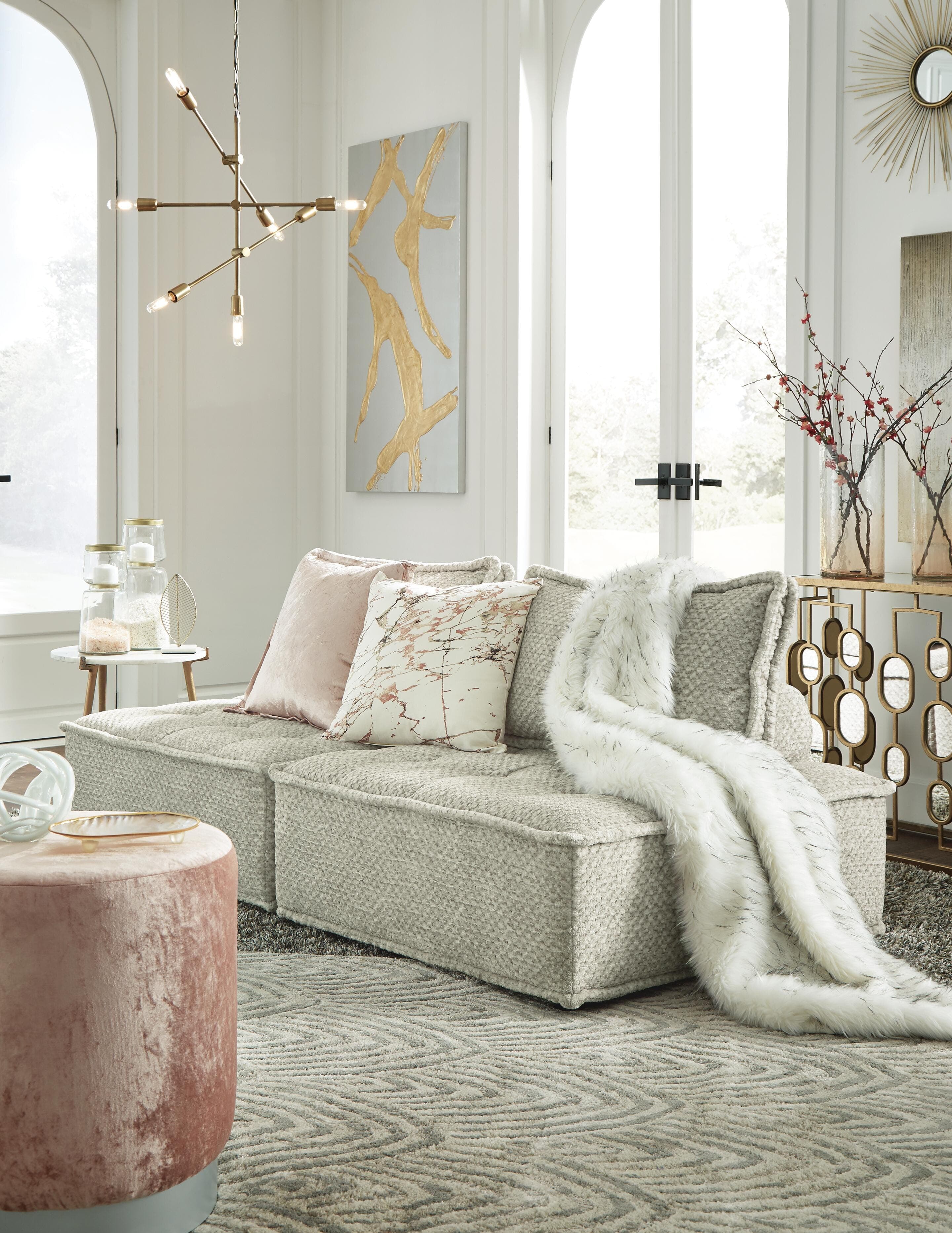 Bales 2-Piece Modular Seating — Brown/Beige — view 2