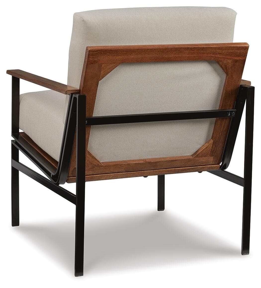 Tilden Accent Chair — White & Brown/Beige — view 4