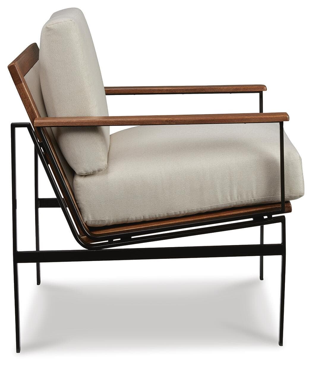 Tilden Accent Chair — White & Brown/Beige — view 3