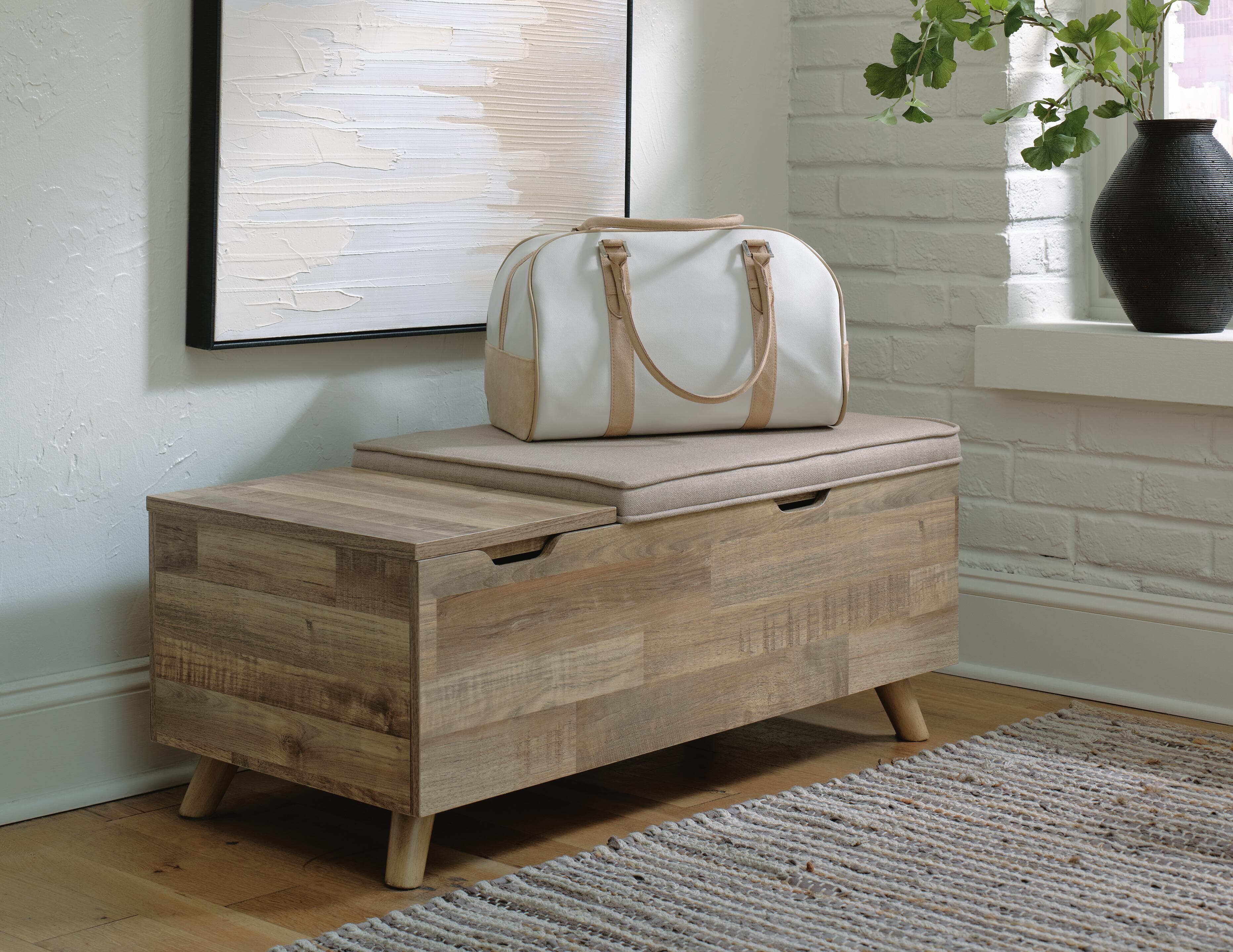 Gerdanet Storage Bench — Brown/Beige — view 2