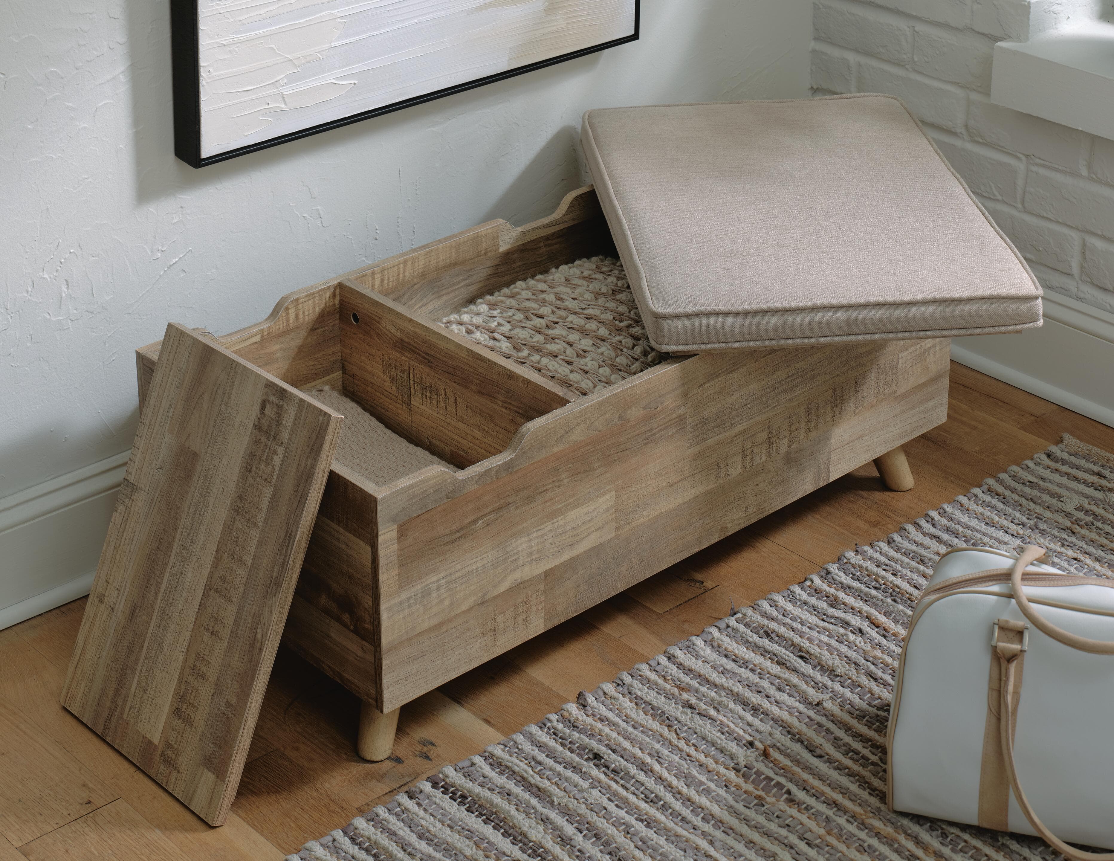Gerdanet Storage Bench — Brown/Beige — view 6