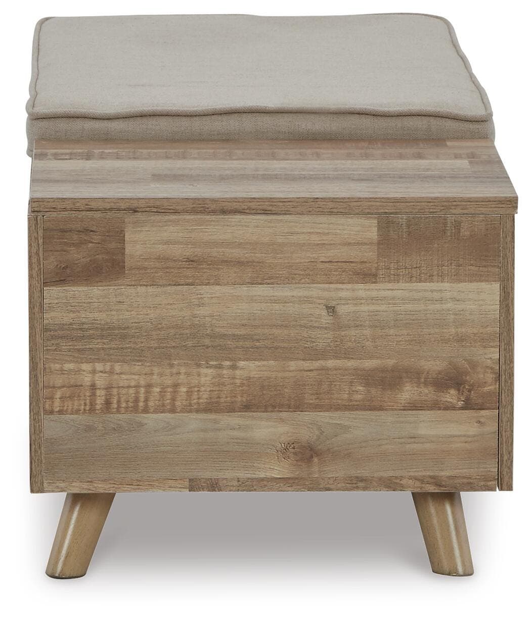 Gerdanet Storage Bench — Brown/Beige — view 4