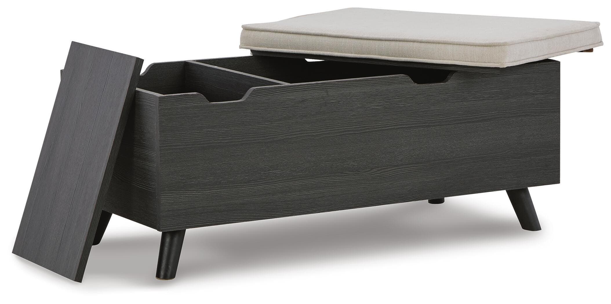 Yarlow Storage Bench — Black/Gray — view 3