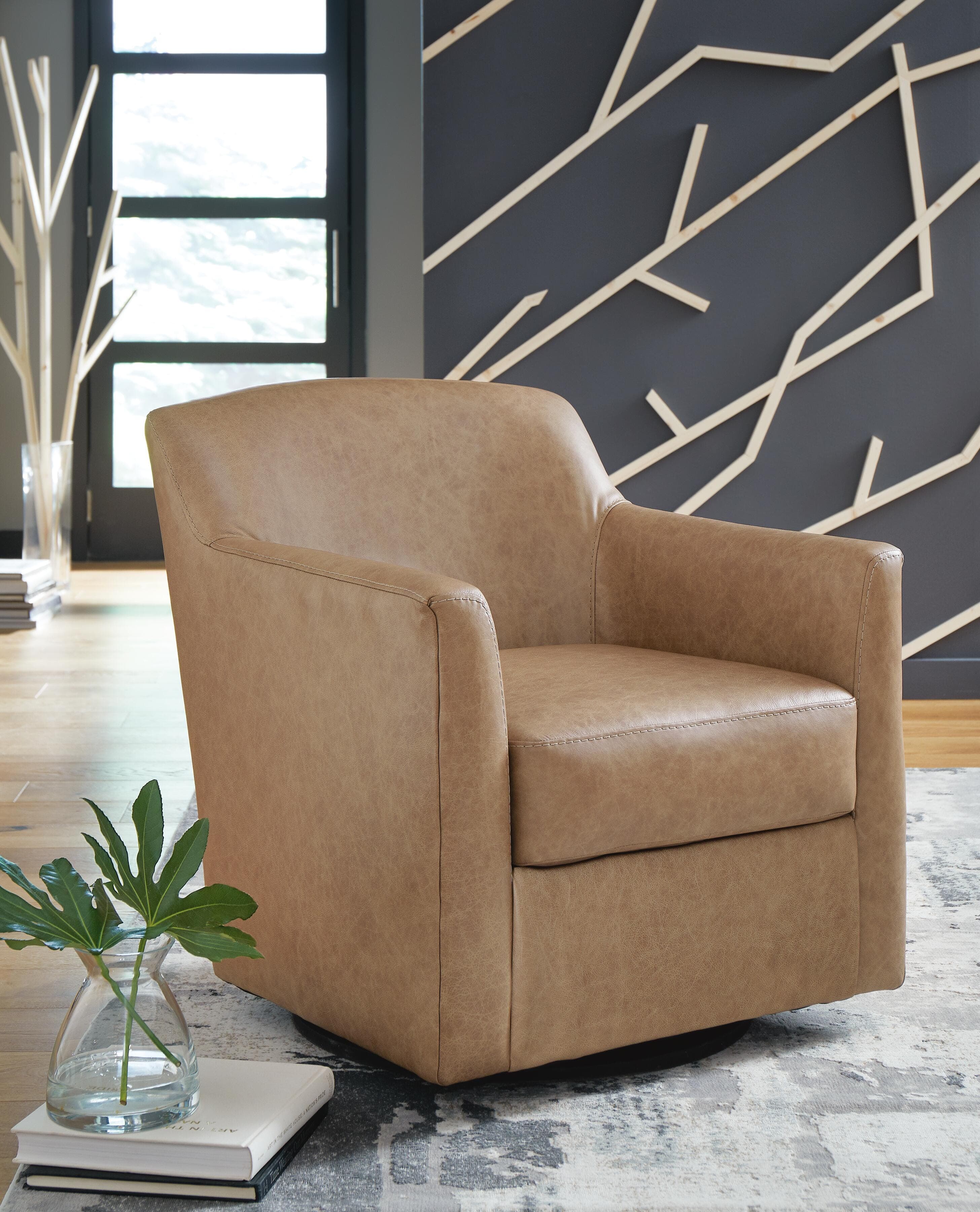 Bradney Swivel Accent Chair — Brown/Beige — view 2