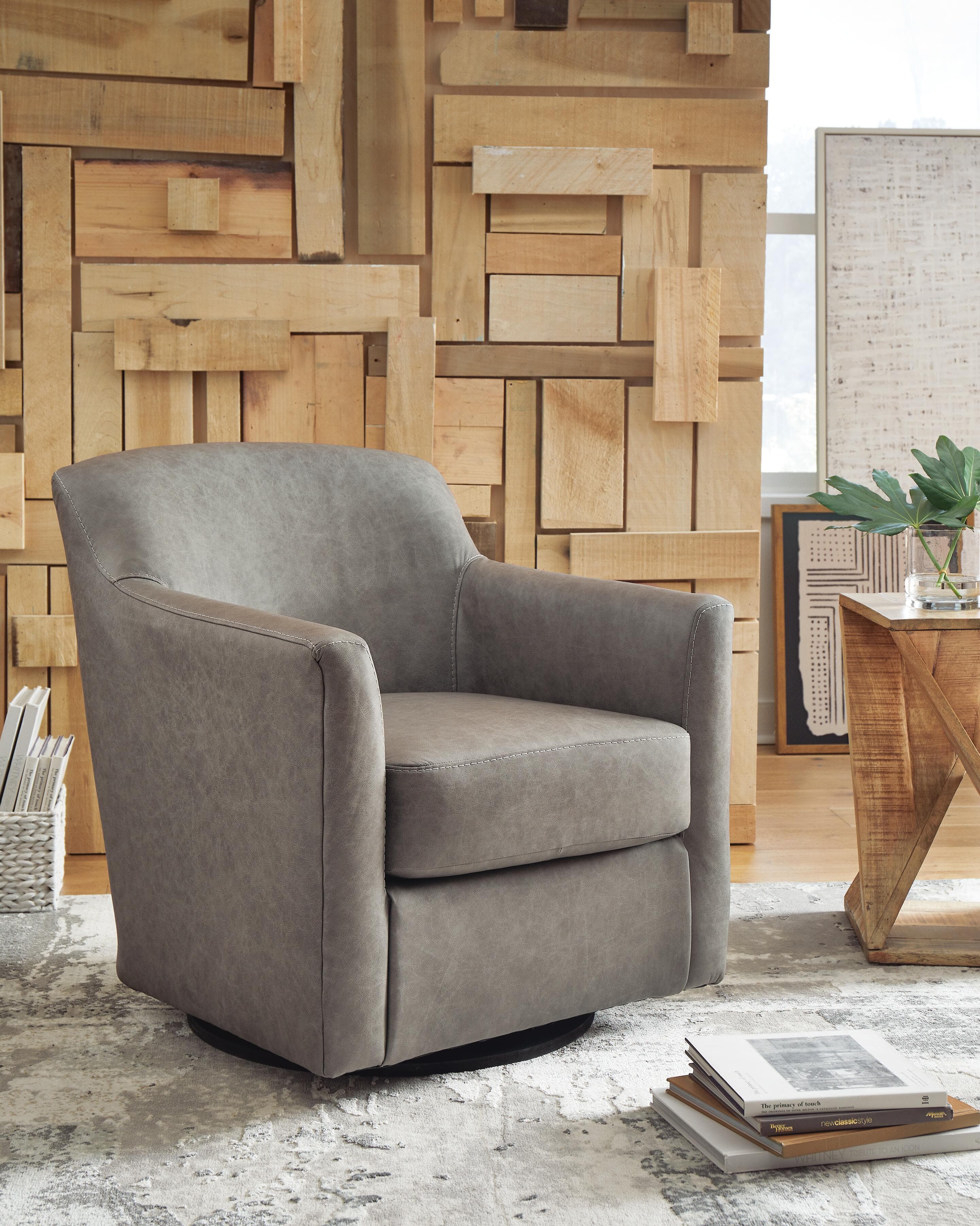 Bradney Swivel Accent Chair — Black/Gray — view 2