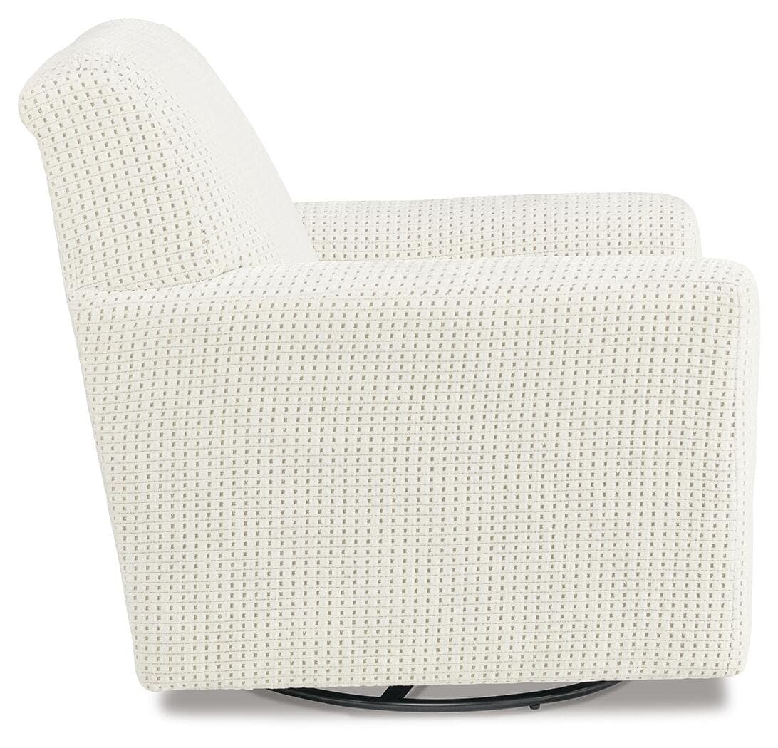 Herstow Swivel Glider Accent Chair — White — view 4