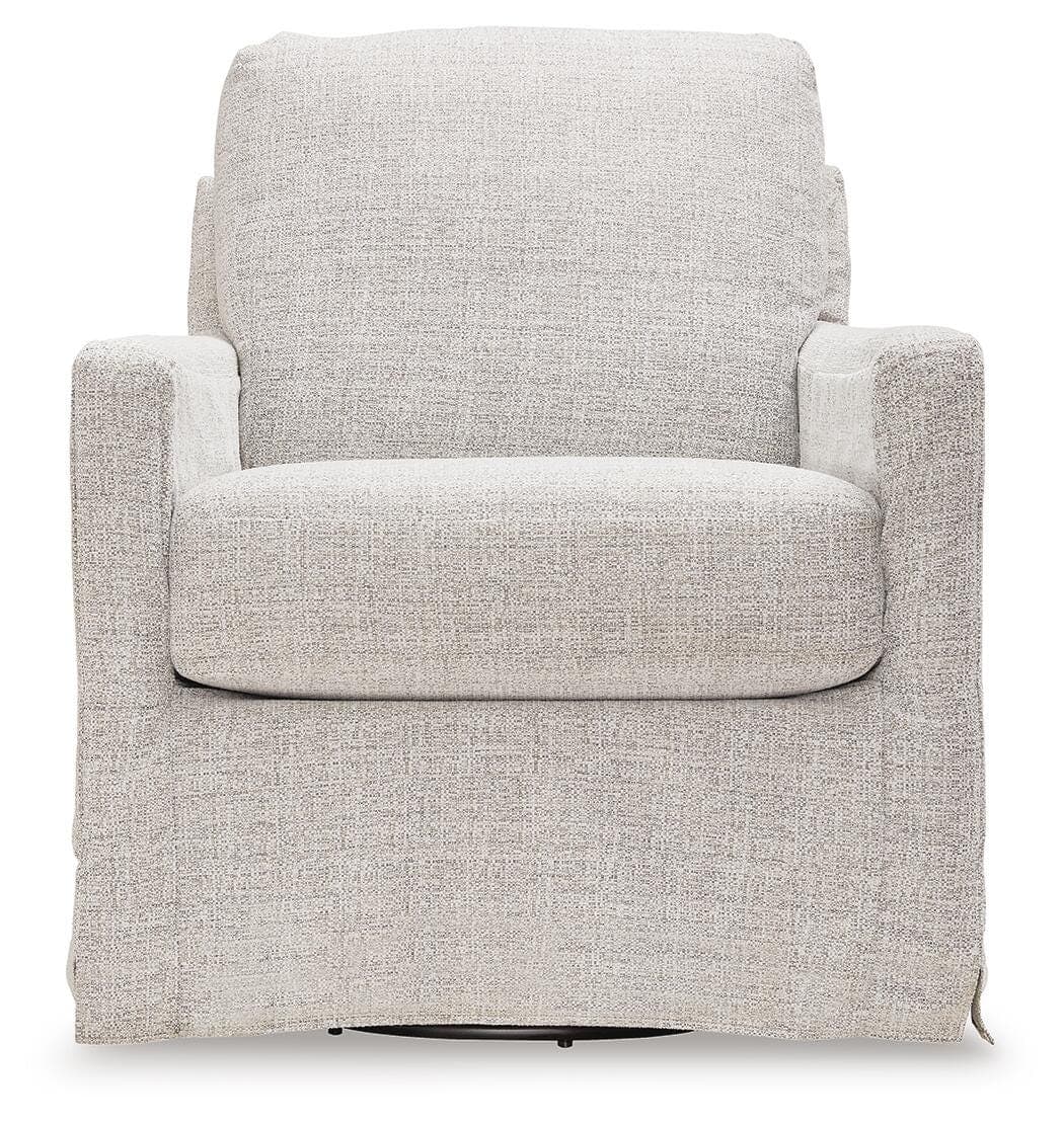Nenana Next-Gen Nuvella Swivel Glider Accent Chair — White — view 3