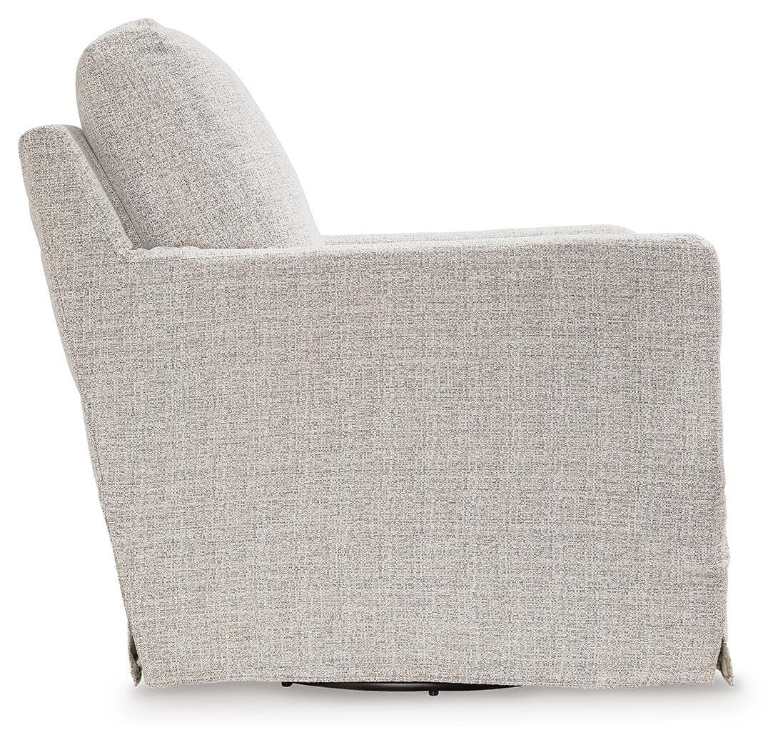 Nenana Next-Gen Nuvella Swivel Glider Accent Chair — White — view 4