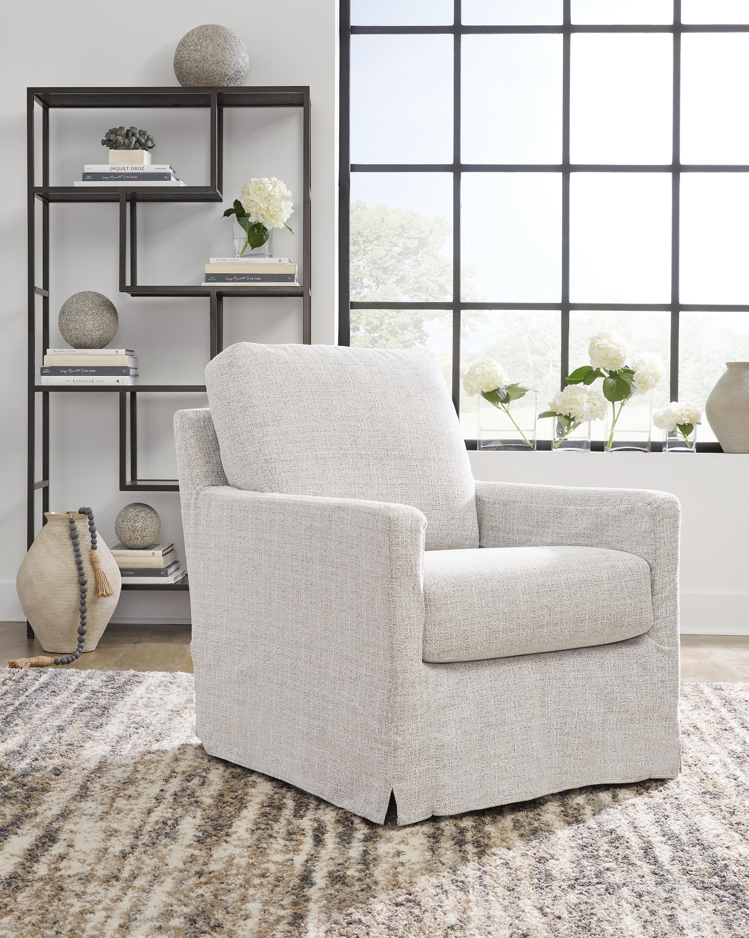 Nenana Next-Gen Nuvella Swivel Glider Accent Chair — White — view 2