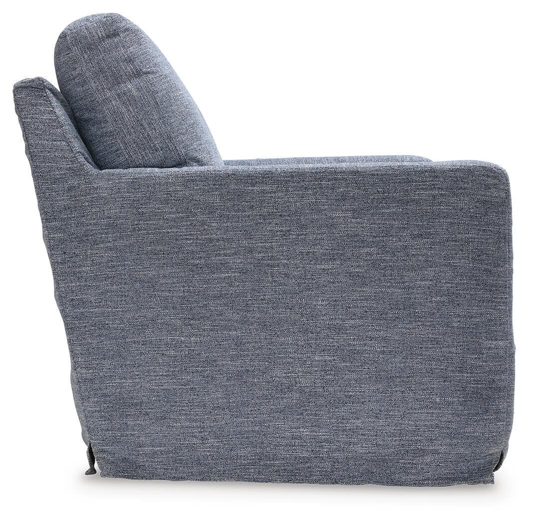 Nenana Next-Gen Nuvella Swivel Glider Accent Chair — Blue — view 4
