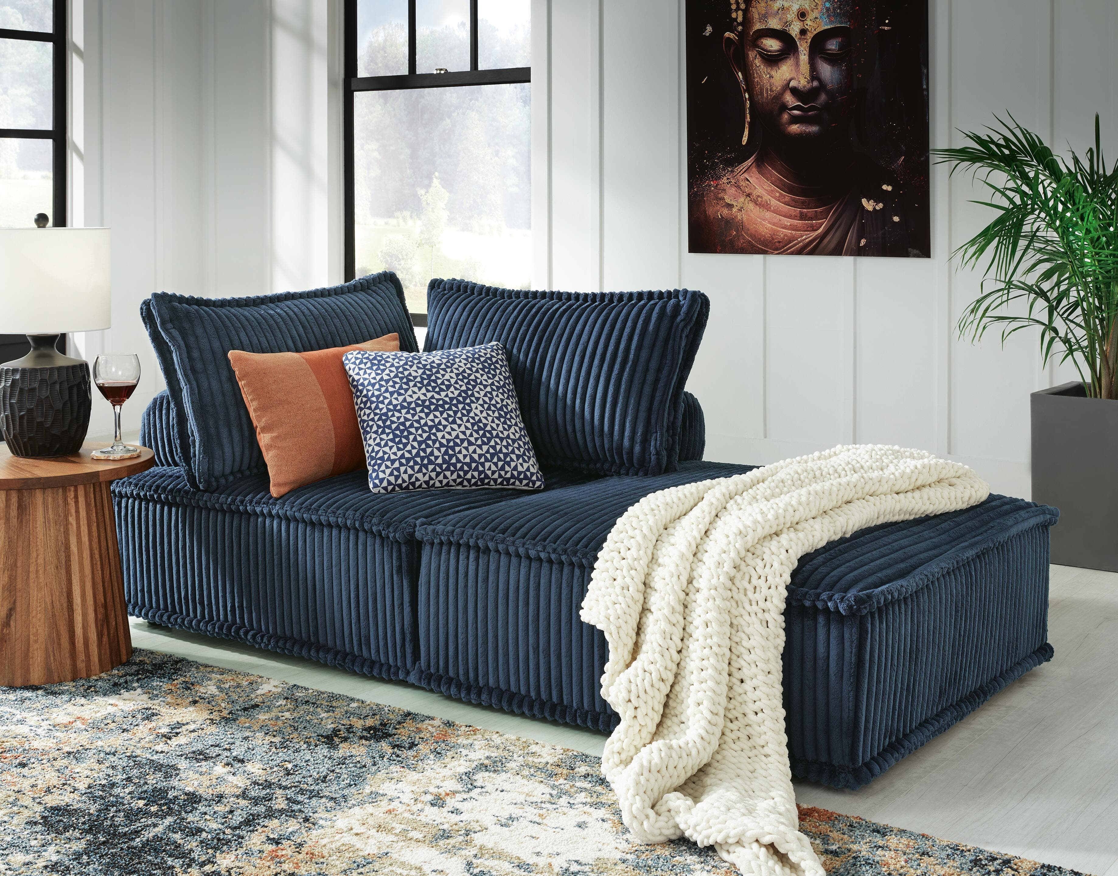 Bales 2-Piece Modular Seating — Blue — view 2