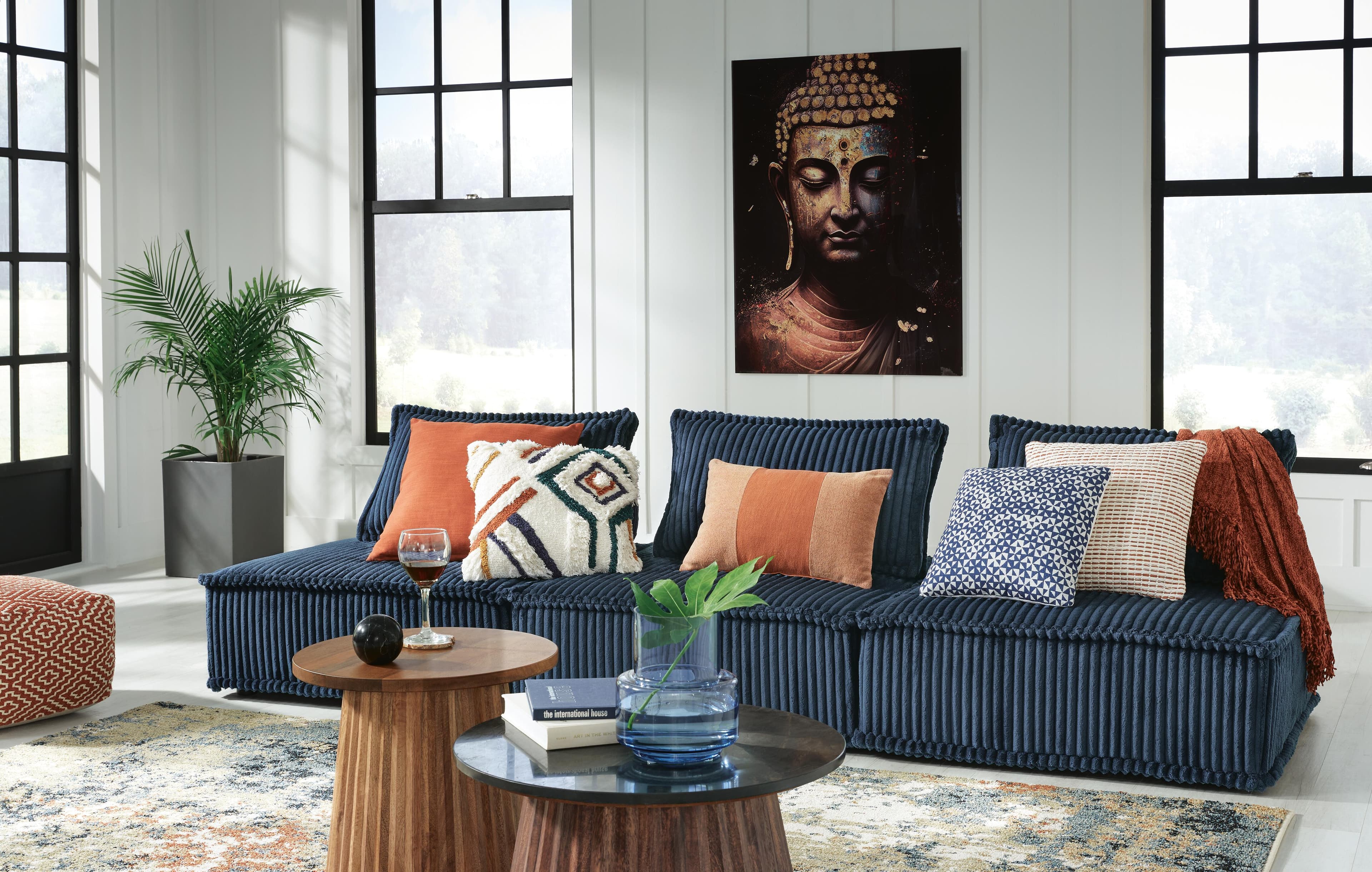 Bales 3-Piece Modular Seating — Blue — view 2