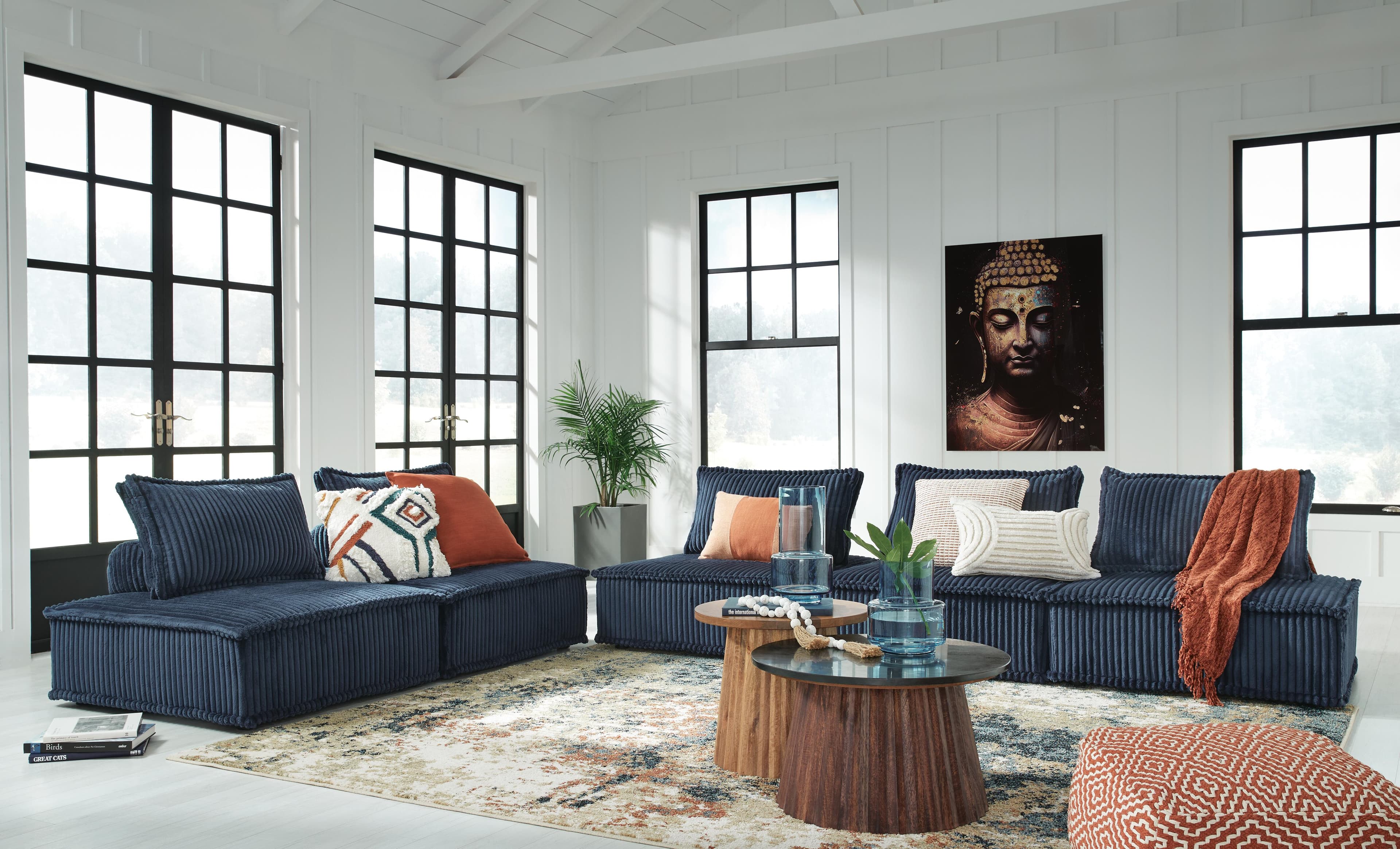 Bales 5-Piece Modular Seating — Blue — view 4