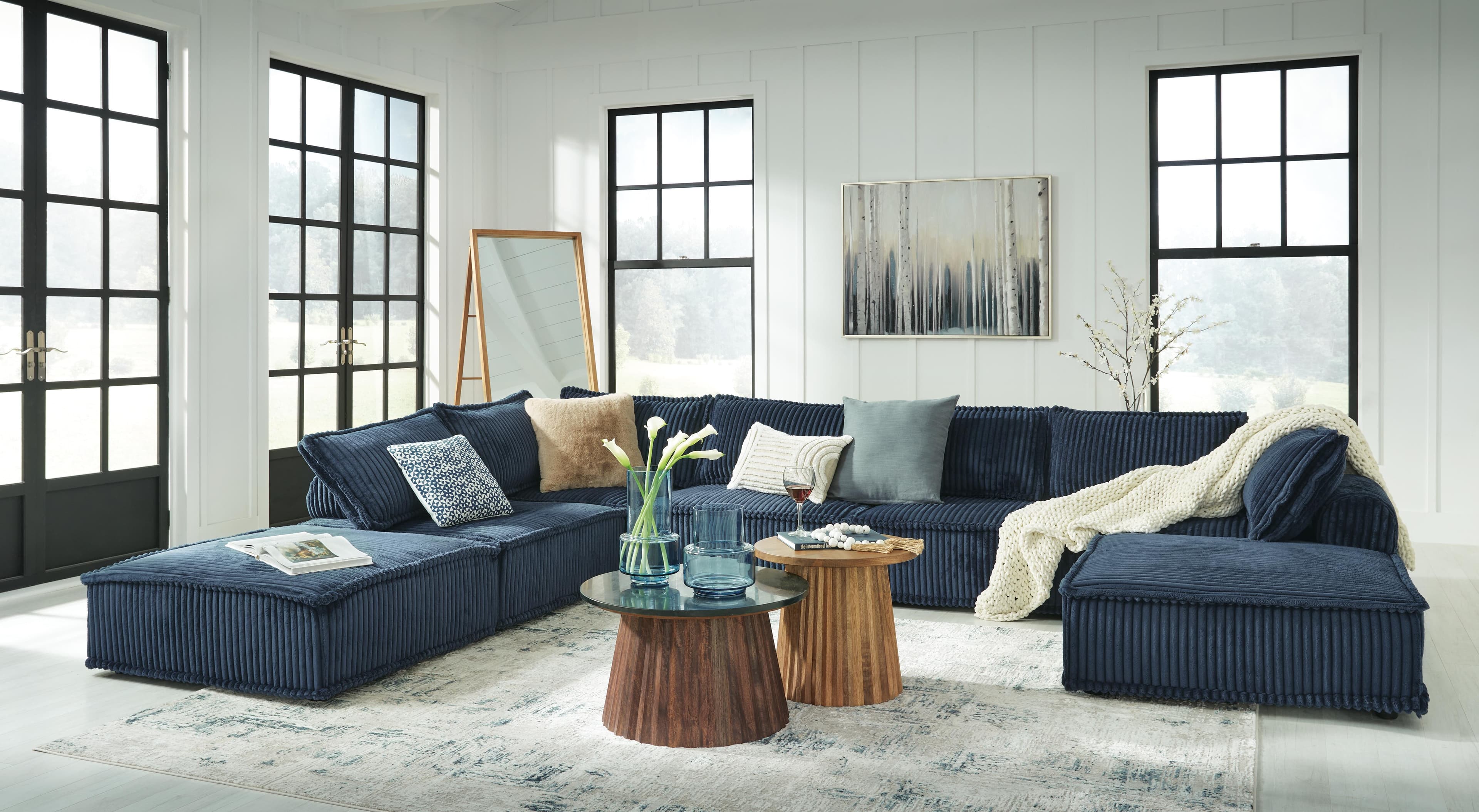 Bales 7-Piece Modular Seating — Blue — view 2
