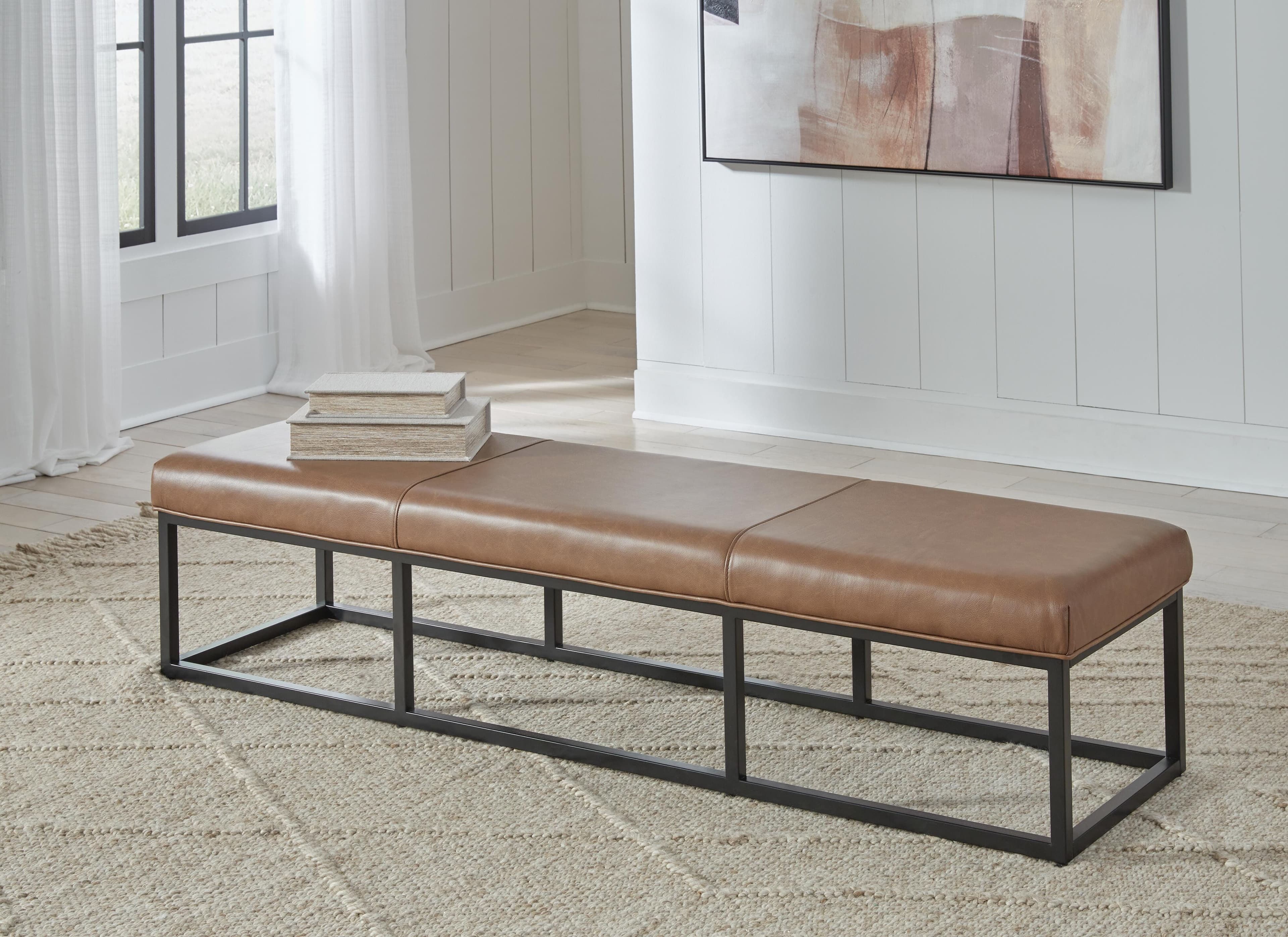Joston Accent Bench — Black/Gray & Brown/Beige — view 2