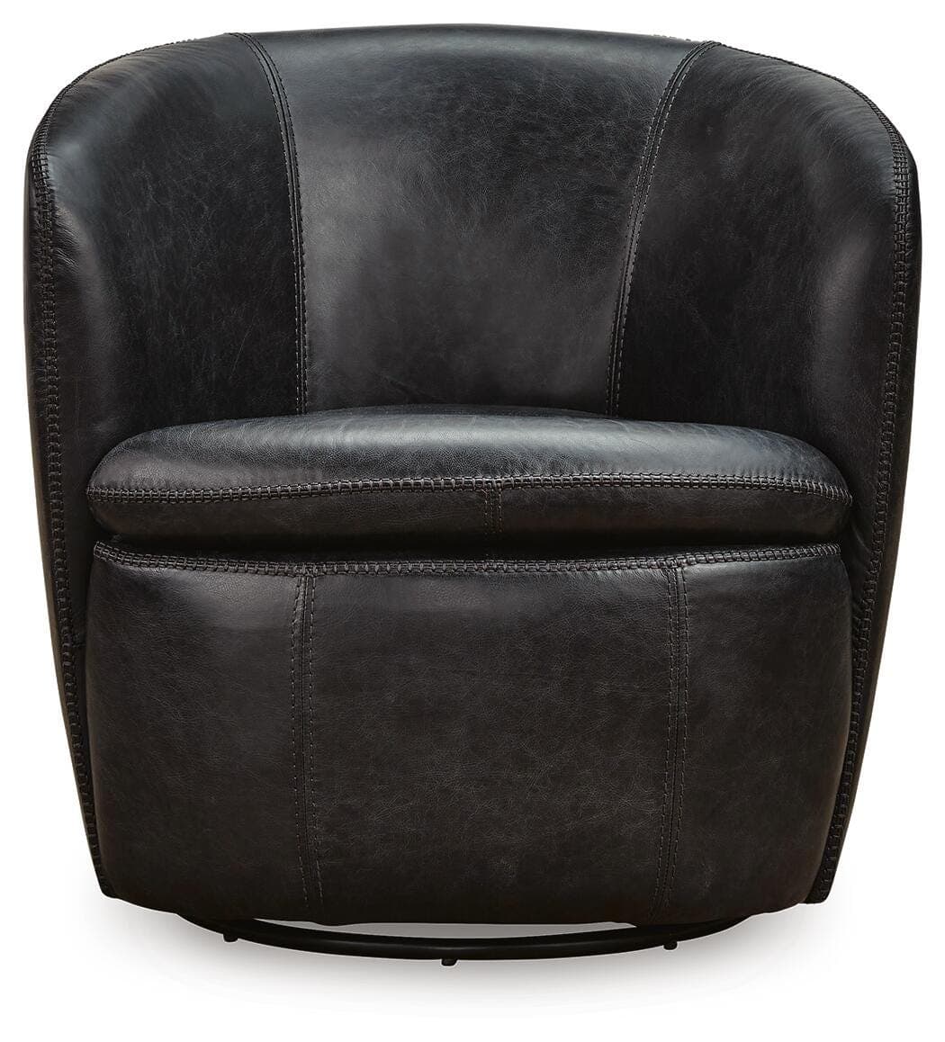 Kierreys Swivel Accent Chair — Black/Gray — view 3
