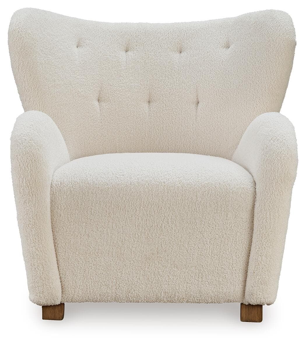 Larbell Accent Chair — White & Brown/Beige — view 3