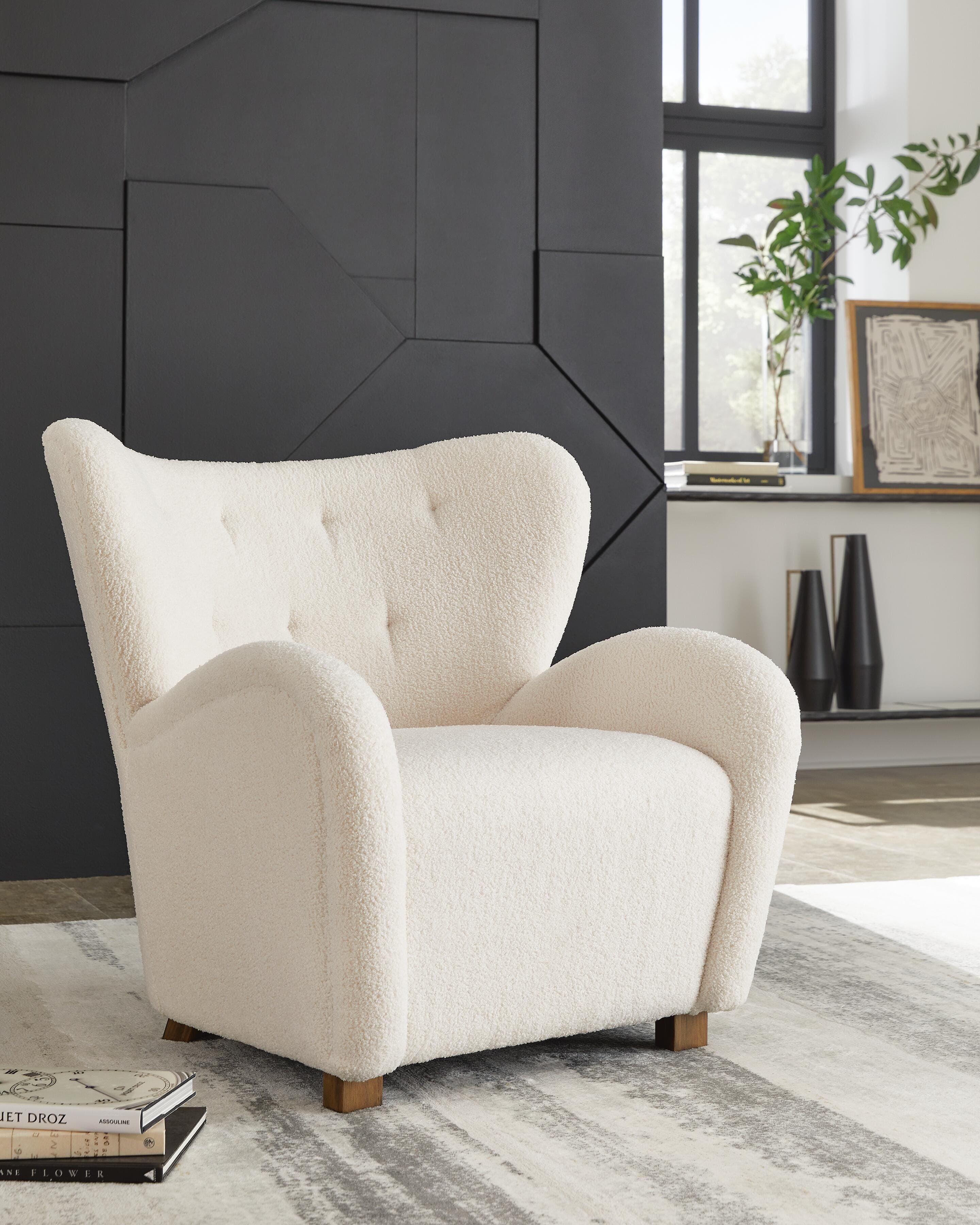 Larbell Accent Chair — White & Brown/Beige — view 2