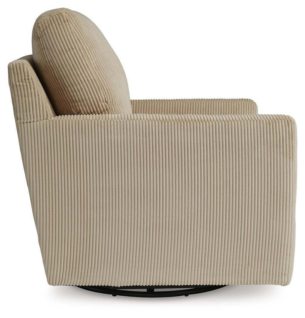 Icaman Swivel Accent Chair — Brown/Beige — view 4