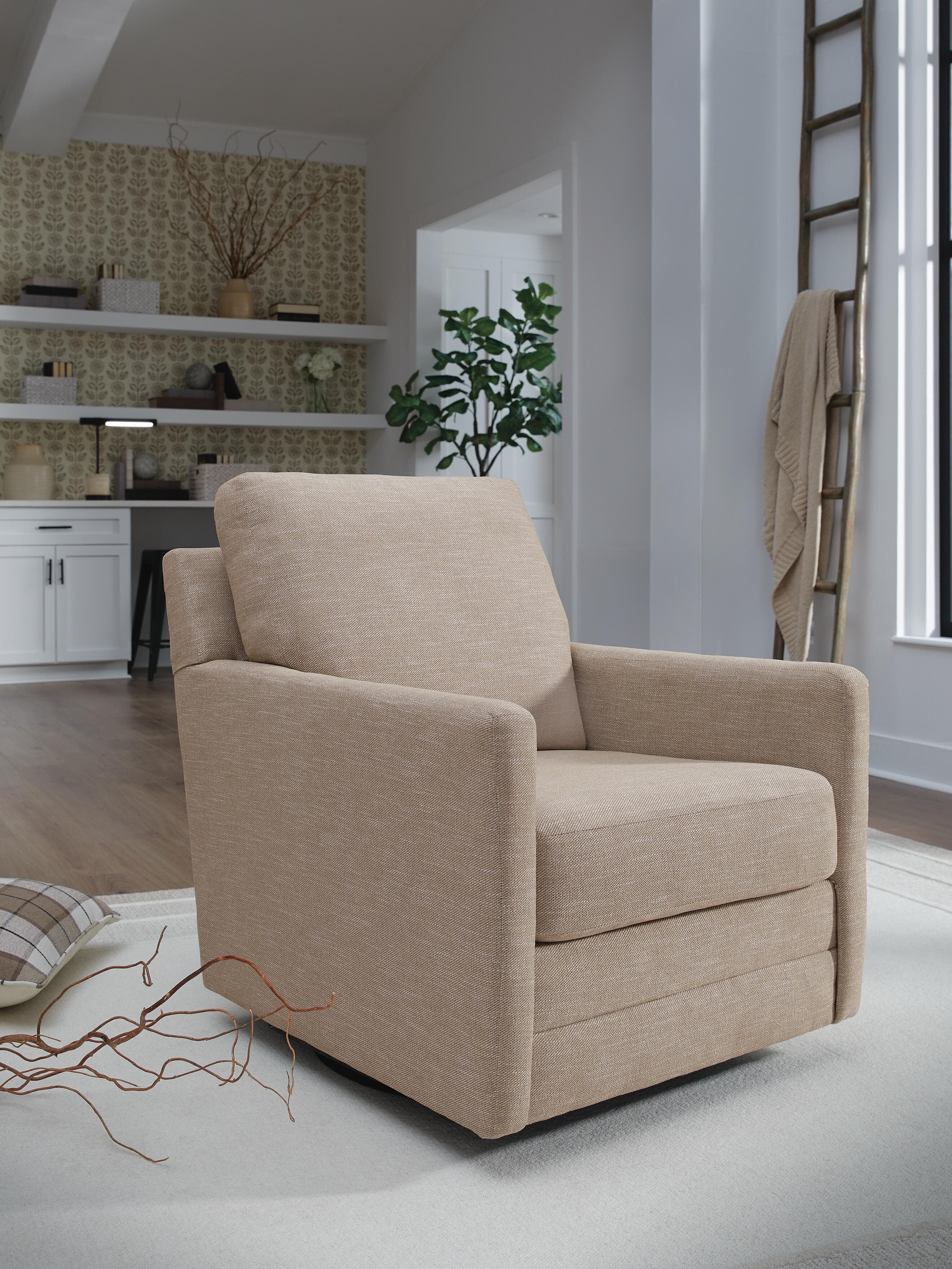 Freybourne Next-Gen Nuvella Swivel Accent Chair — Brown/Beige — view 2