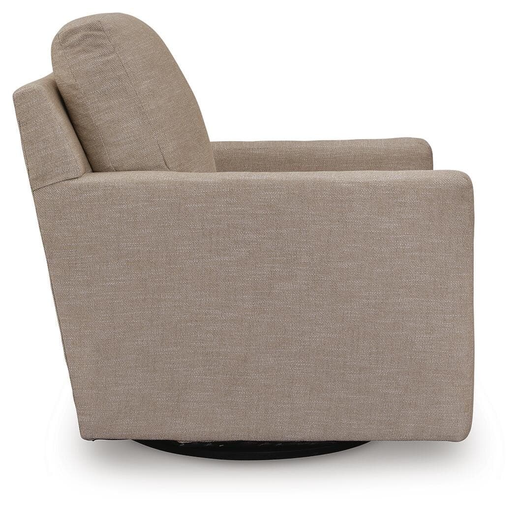 Freybourne Next-Gen Nuvella Swivel Accent Chair — Brown/Beige — view 4