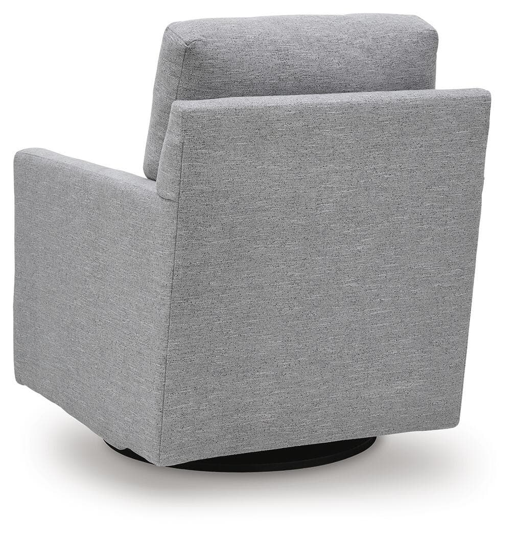 Freybourne Next-Gen Nuvella Swivel Accent Chair — Black/Gray — view 5