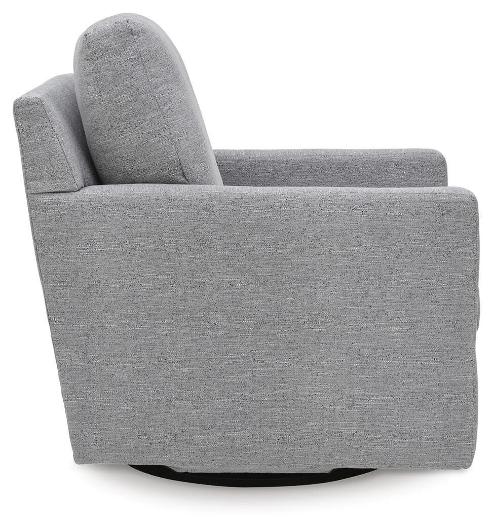 Freybourne Next-Gen Nuvella Swivel Accent Chair — Black/Gray — view 4