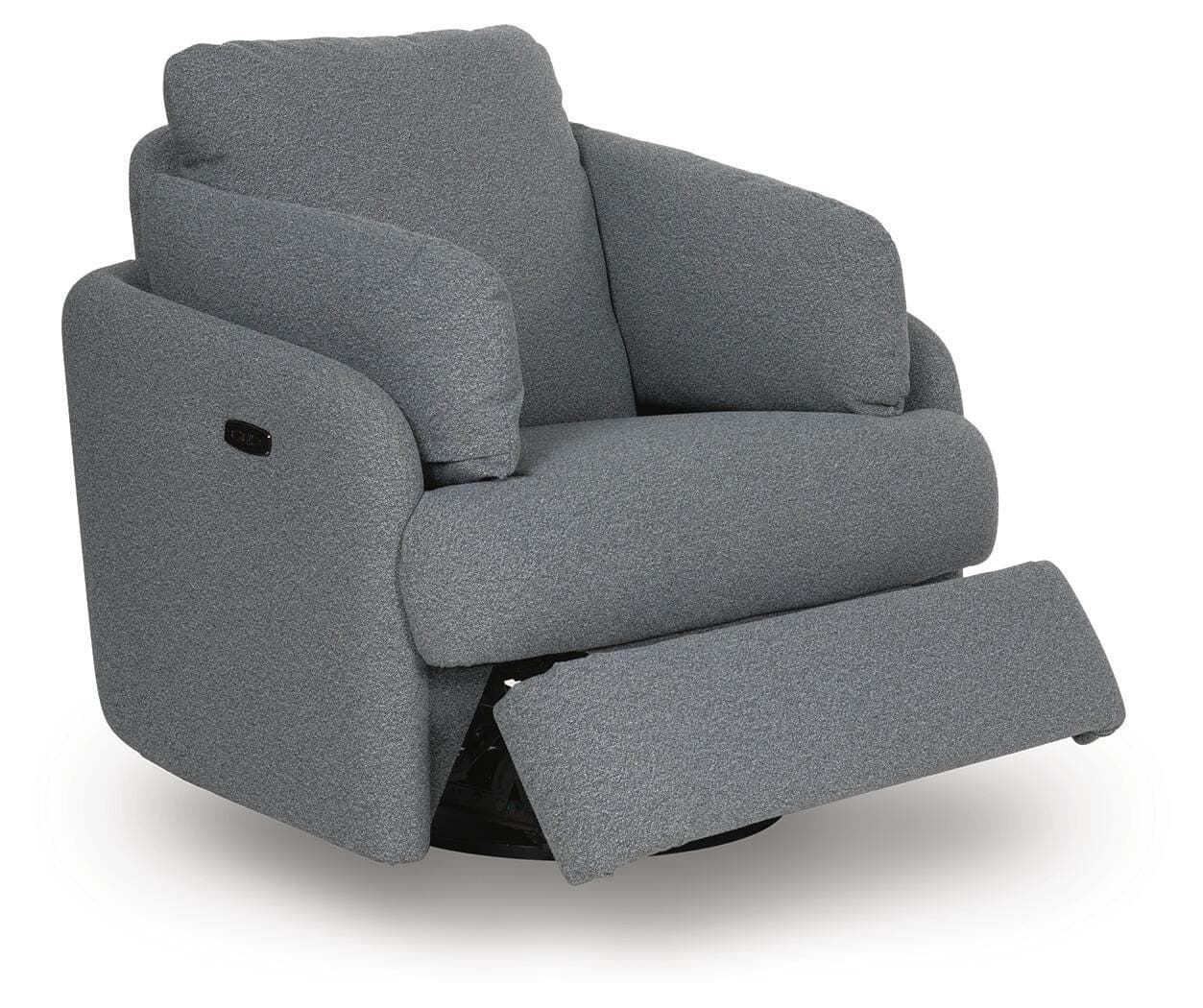 Alainmont Next-Gen Nuvella Swivel Power Recliner — Black/Gray — view 3