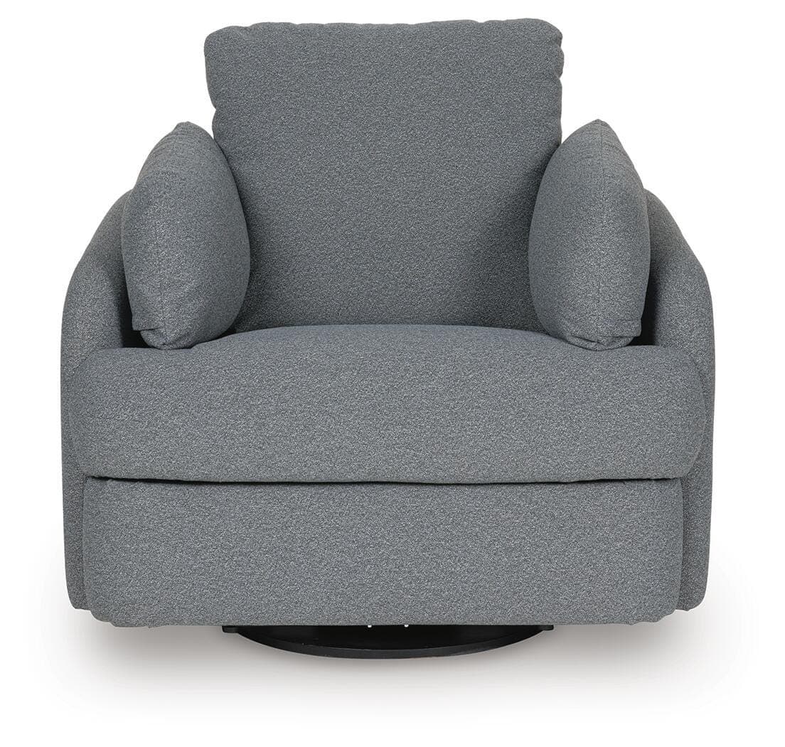 Alainmont Next-Gen Nuvella Swivel Power Recliner — Black/Gray — view 6