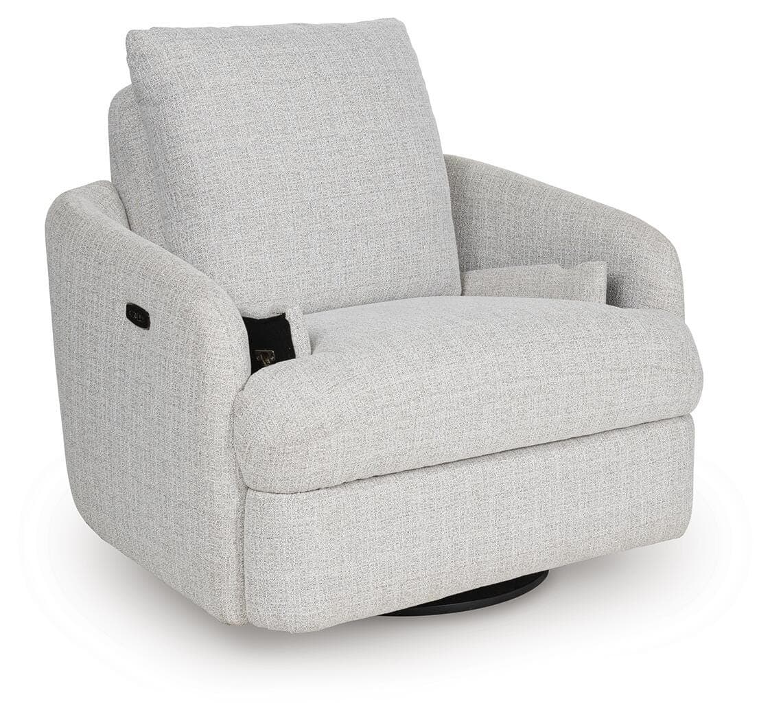Alainmont Next-Gen Nuvella Swivel Power Recliner — White — view 5