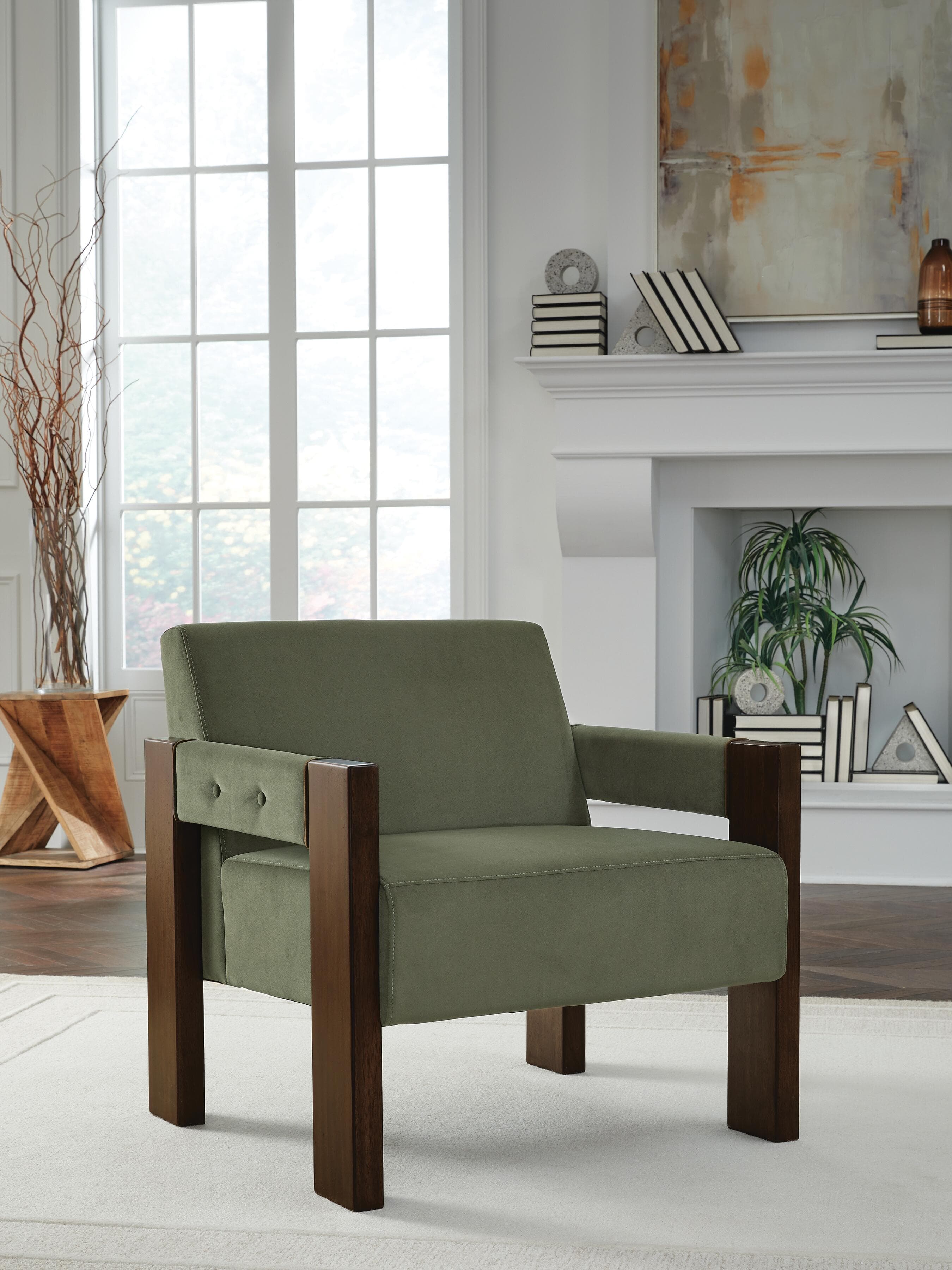 Adlanlock Accent Chair — Brown/Beige & Green — view 2