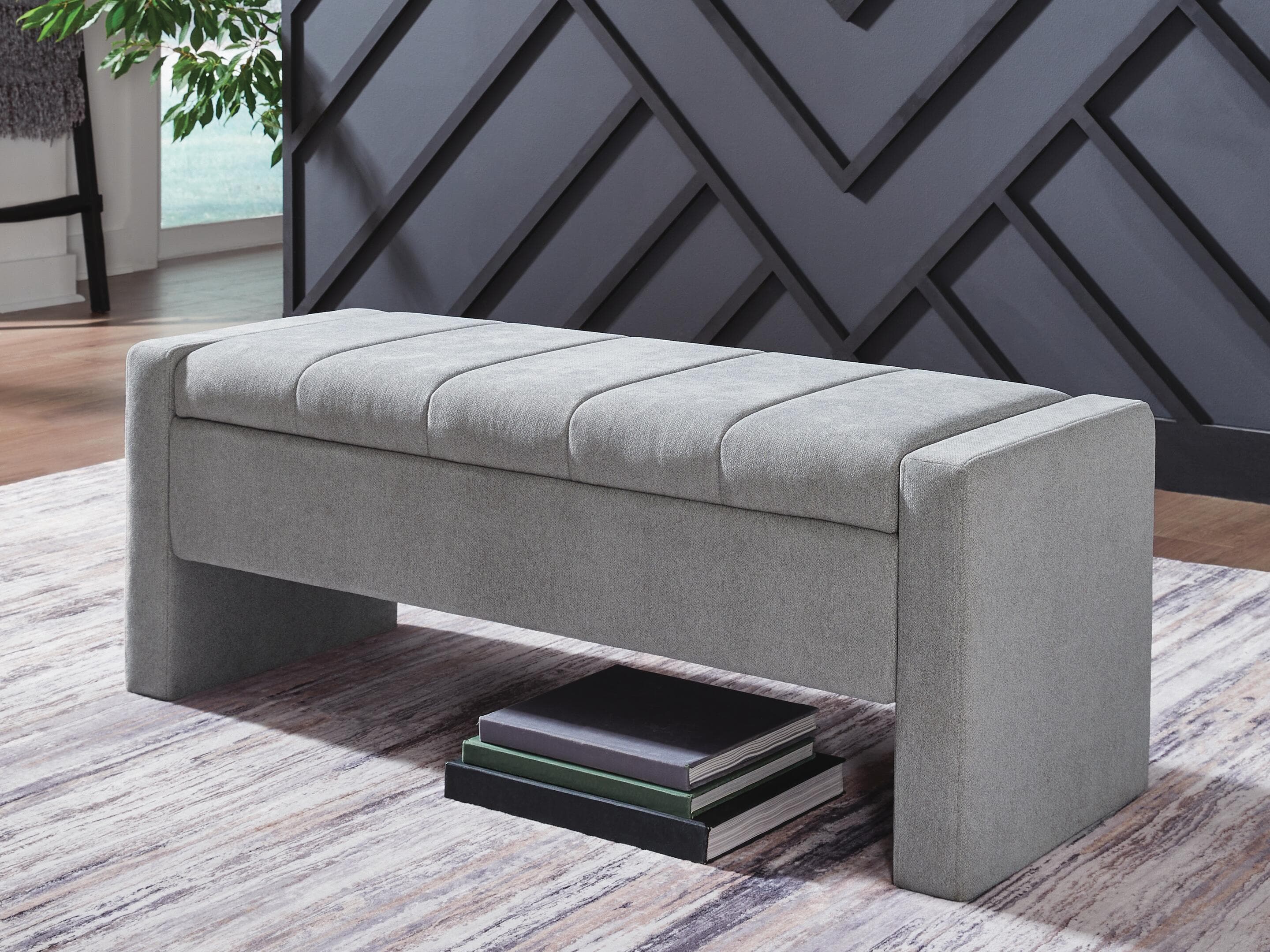 Akselman Storage Bench — Gray — view 2