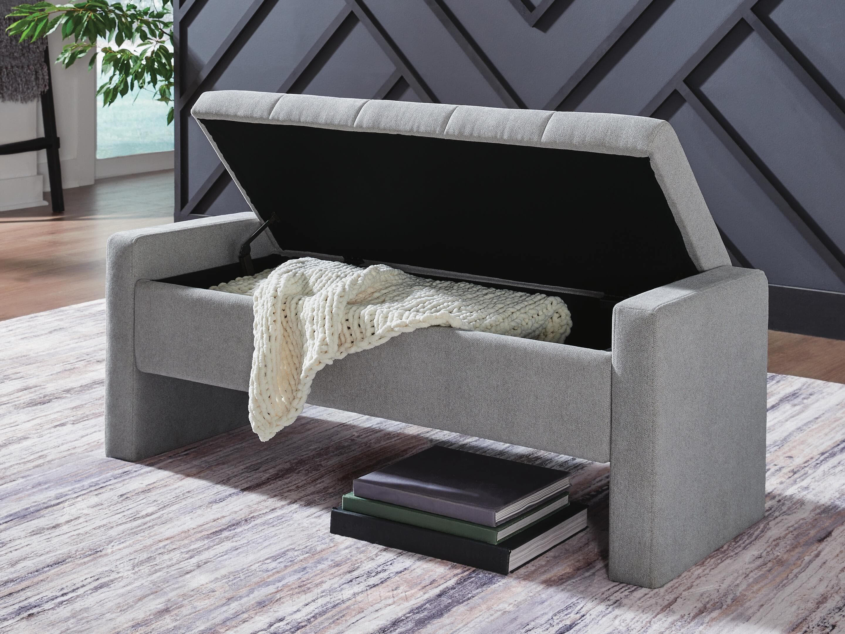 Akselman Storage Bench — Gray — view 7
