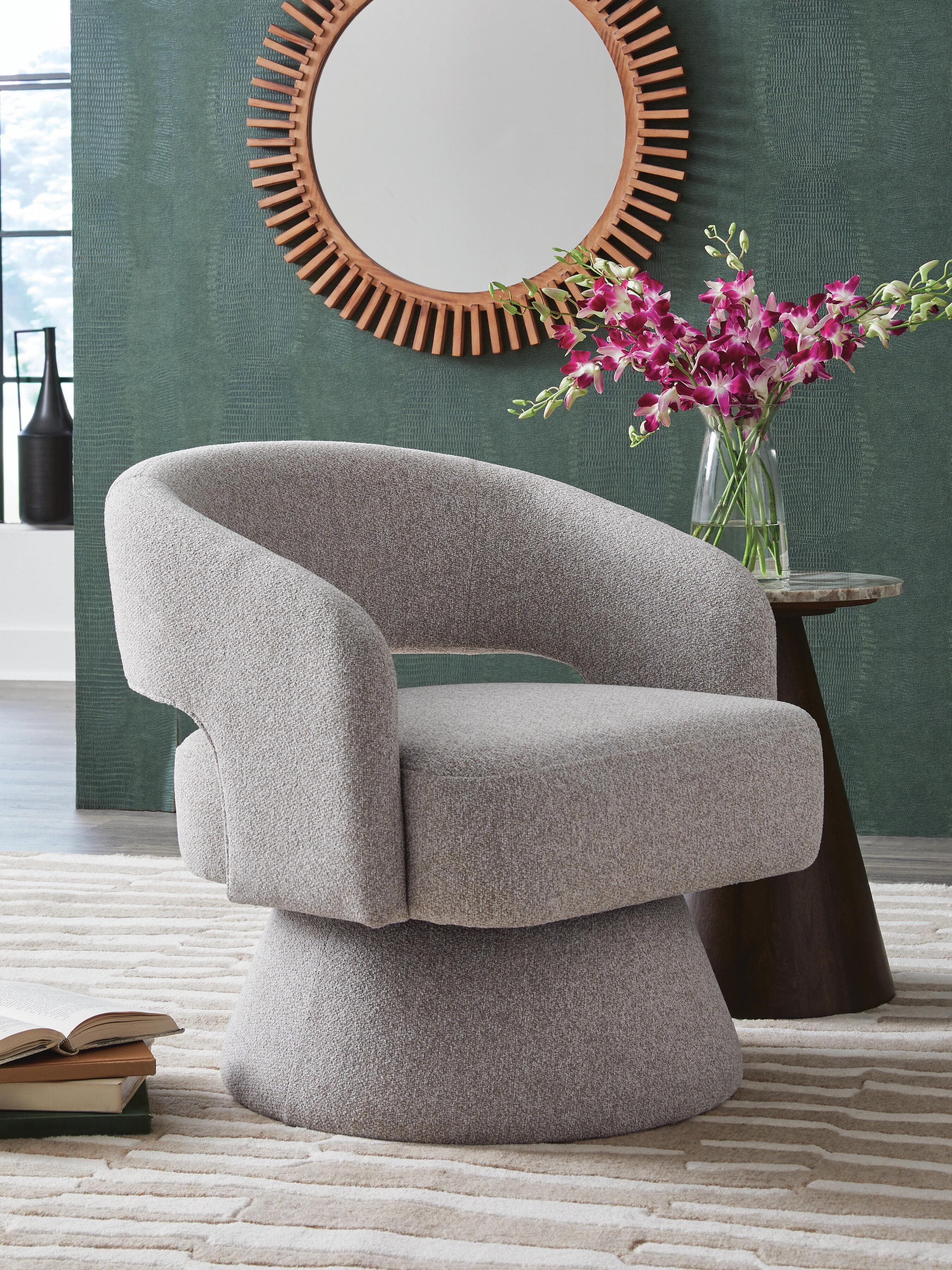 Nashkins Swivel Accent Chair — Pebble — view 2