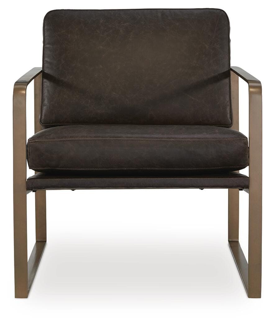 Bradett Accent Chair — Dark Brown/Gold Finish — view 3