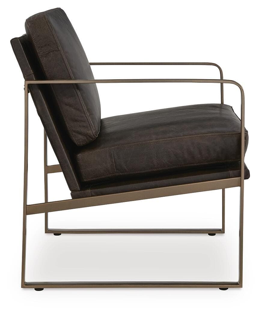 Bradett Accent Chair — Dark Brown/Gold Finish — view 4