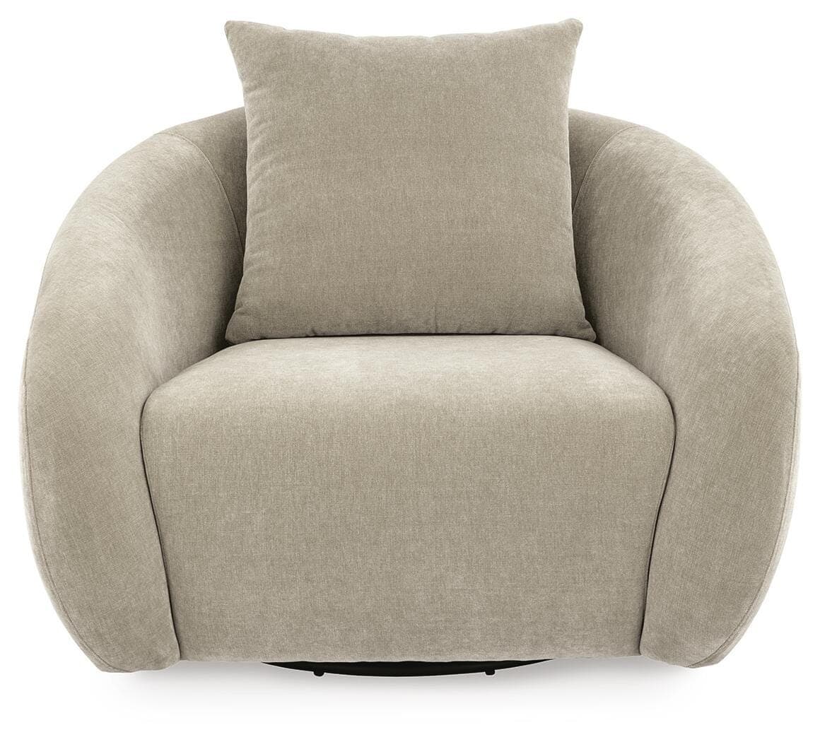 Yahya Swivel Accent Chair — Pebble — view 3