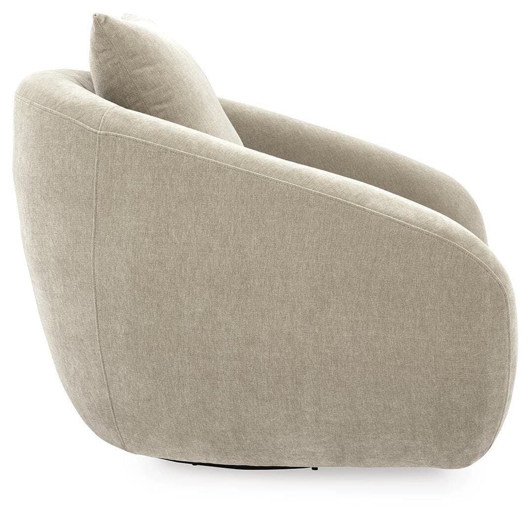 Yahya Swivel Accent Chair — Pebble — view 4