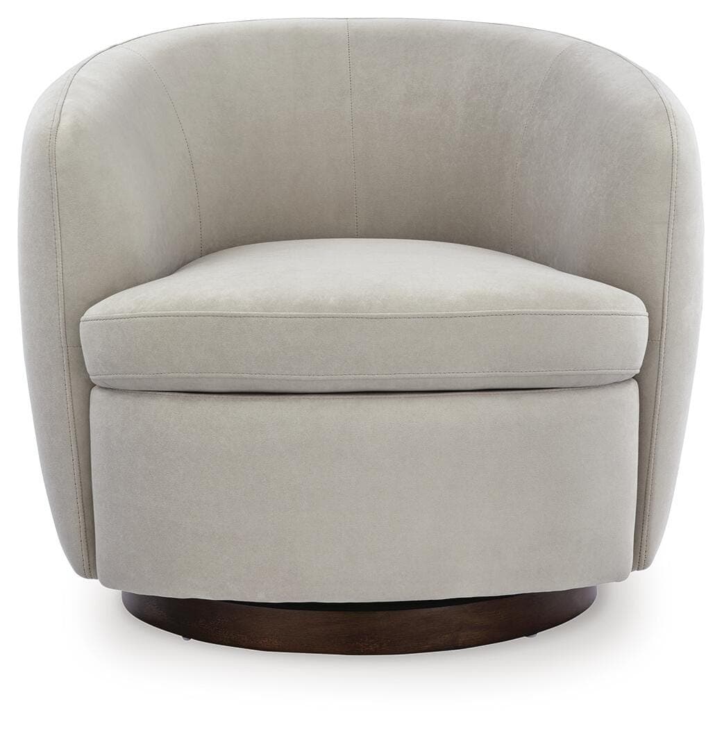 Annbury Swivel Accent Chair — Light Beige — view 3