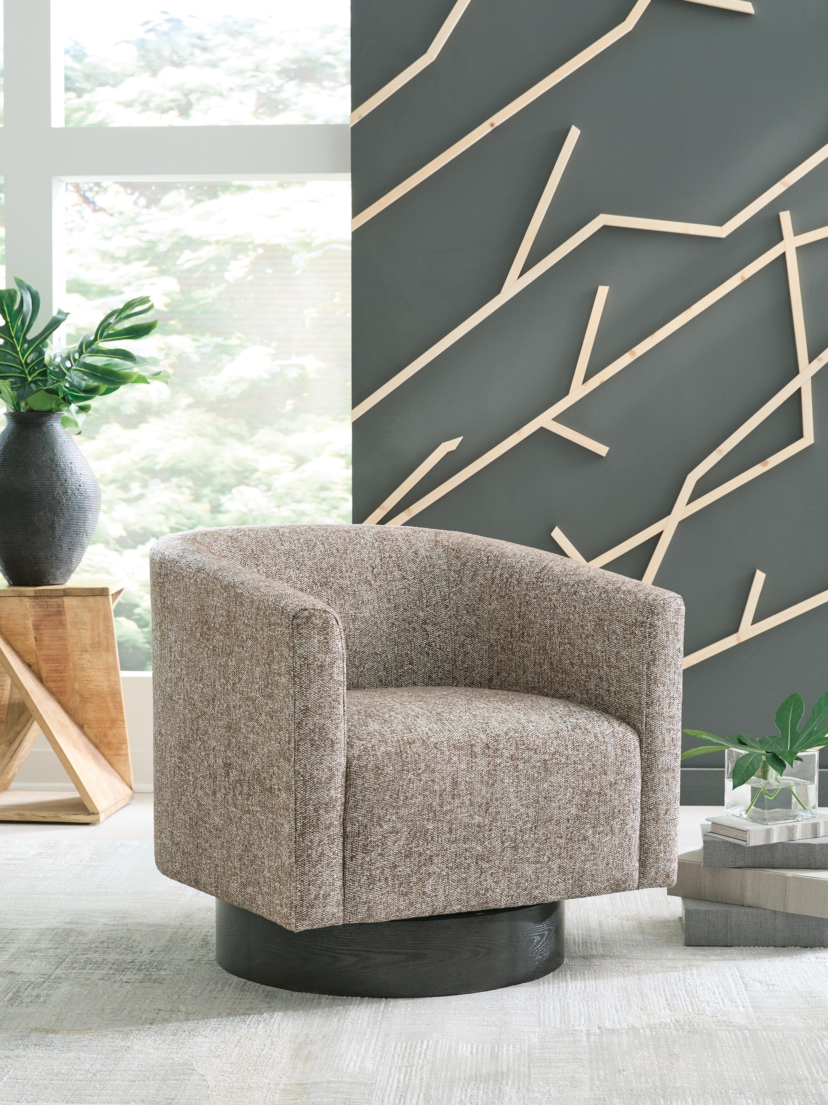 Jorryn Swivel Accent Chair — Brown — view 2