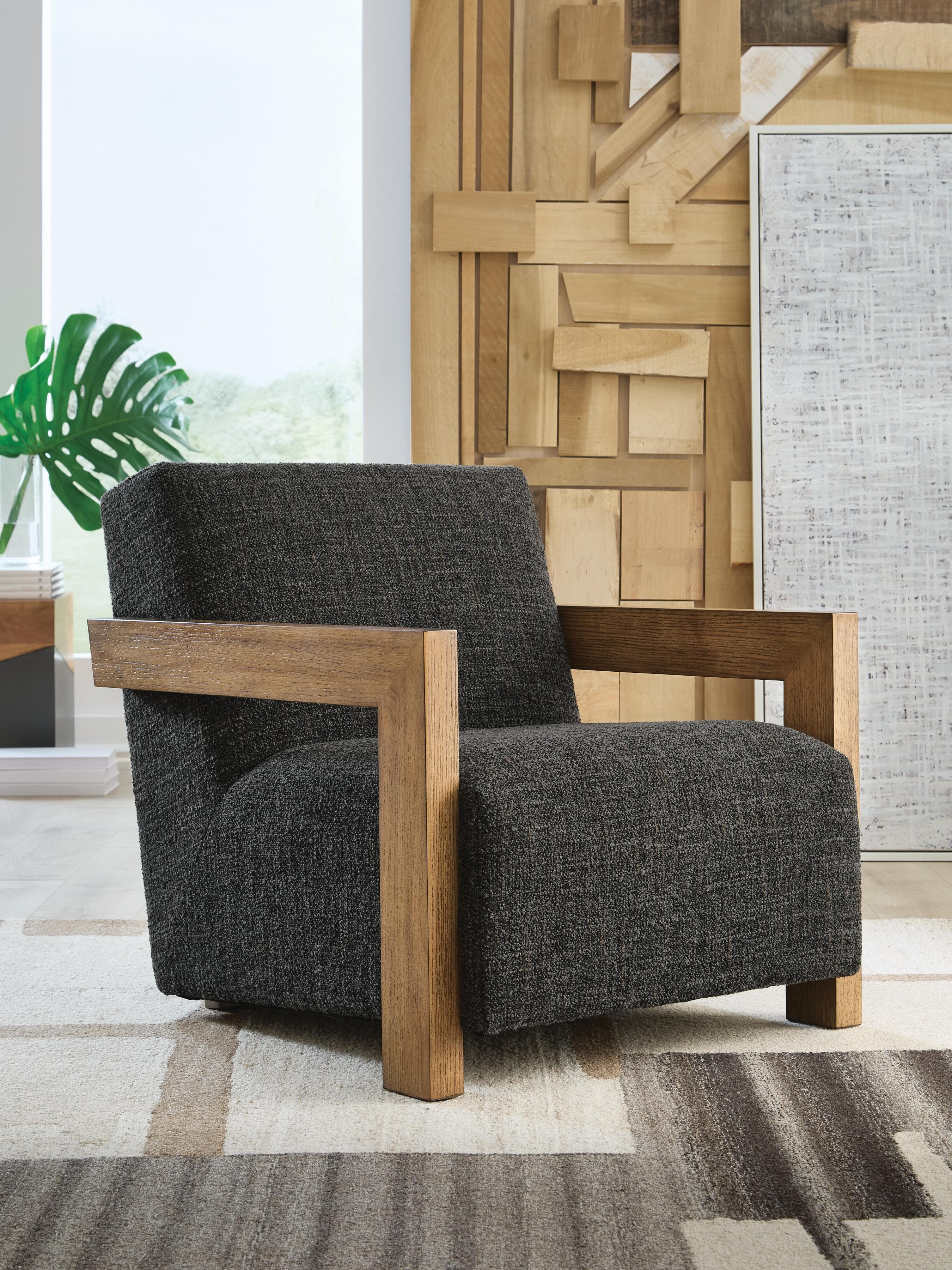 Dorney Accent Chair — Charcoal/Brown — view 2