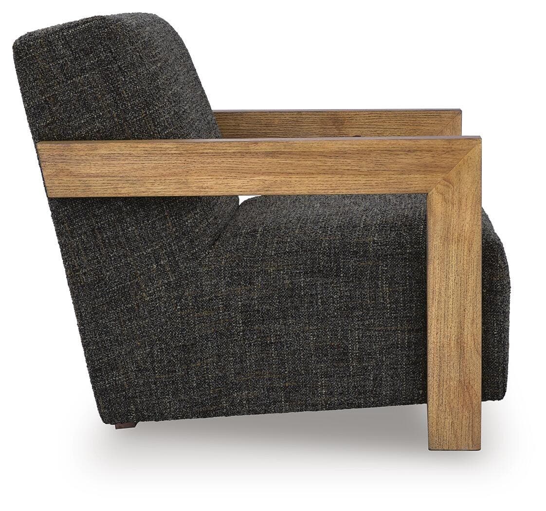 Dorney Accent Chair — Charcoal/Brown — view 4