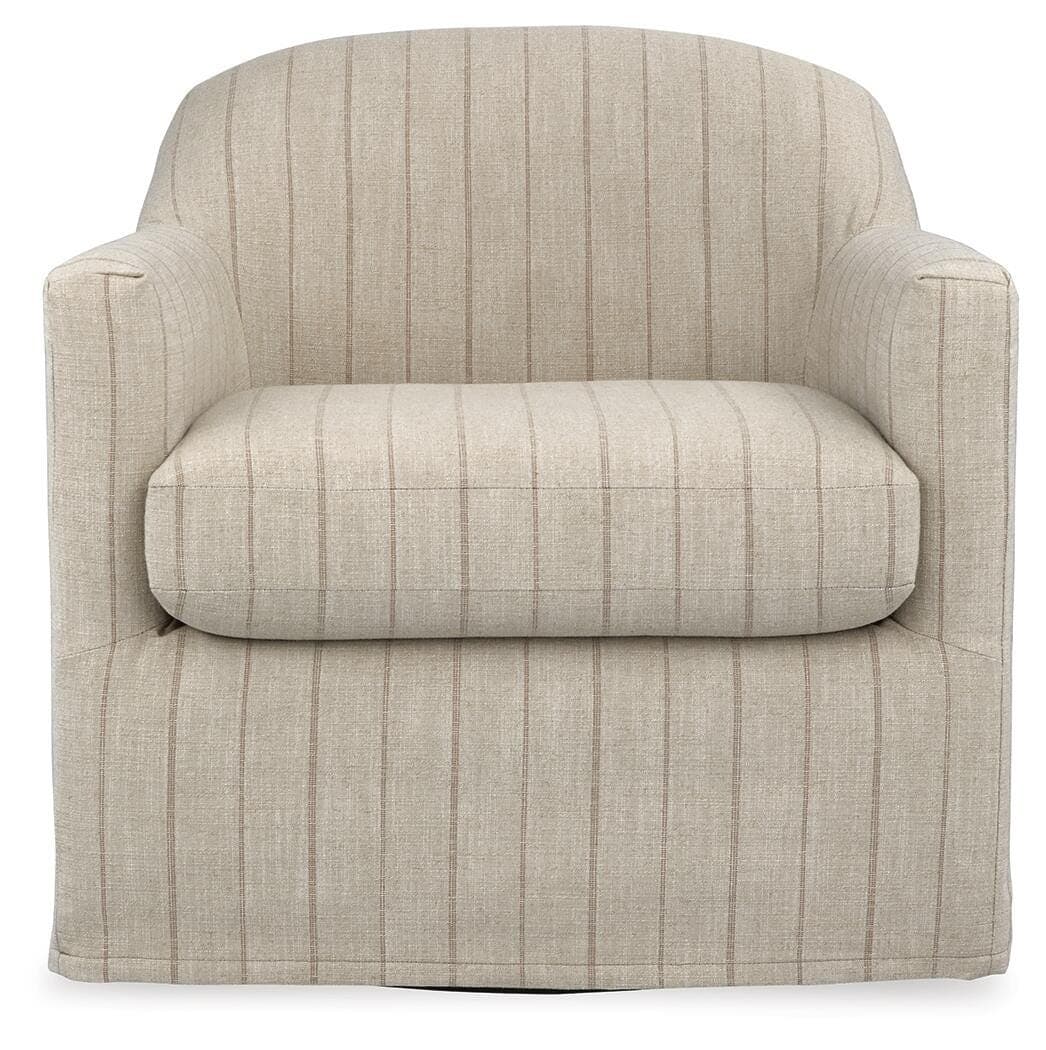 Valwick Swivel Accent Chair — Cream/Brown — view 3
